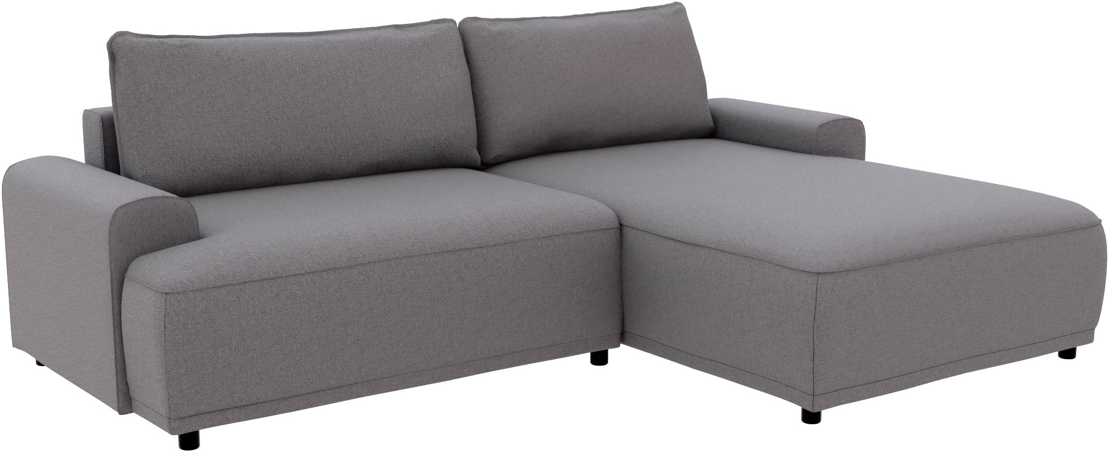 TRENDMANUFAKTUR Ecksofa »Fordon, Schlafsofa mit Bettkasten, Couch in L-Form, Breite 250 cm« in Struktur LUMOS, 3D-Effekt, anthrazit, Recamiere rechts