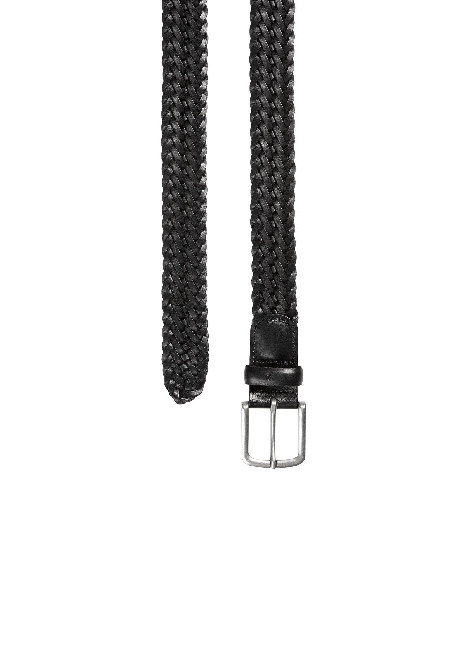 Marc O'Polo Flechtgürtel schmale, geflochtene Lederstreifen, eckige Schnalle