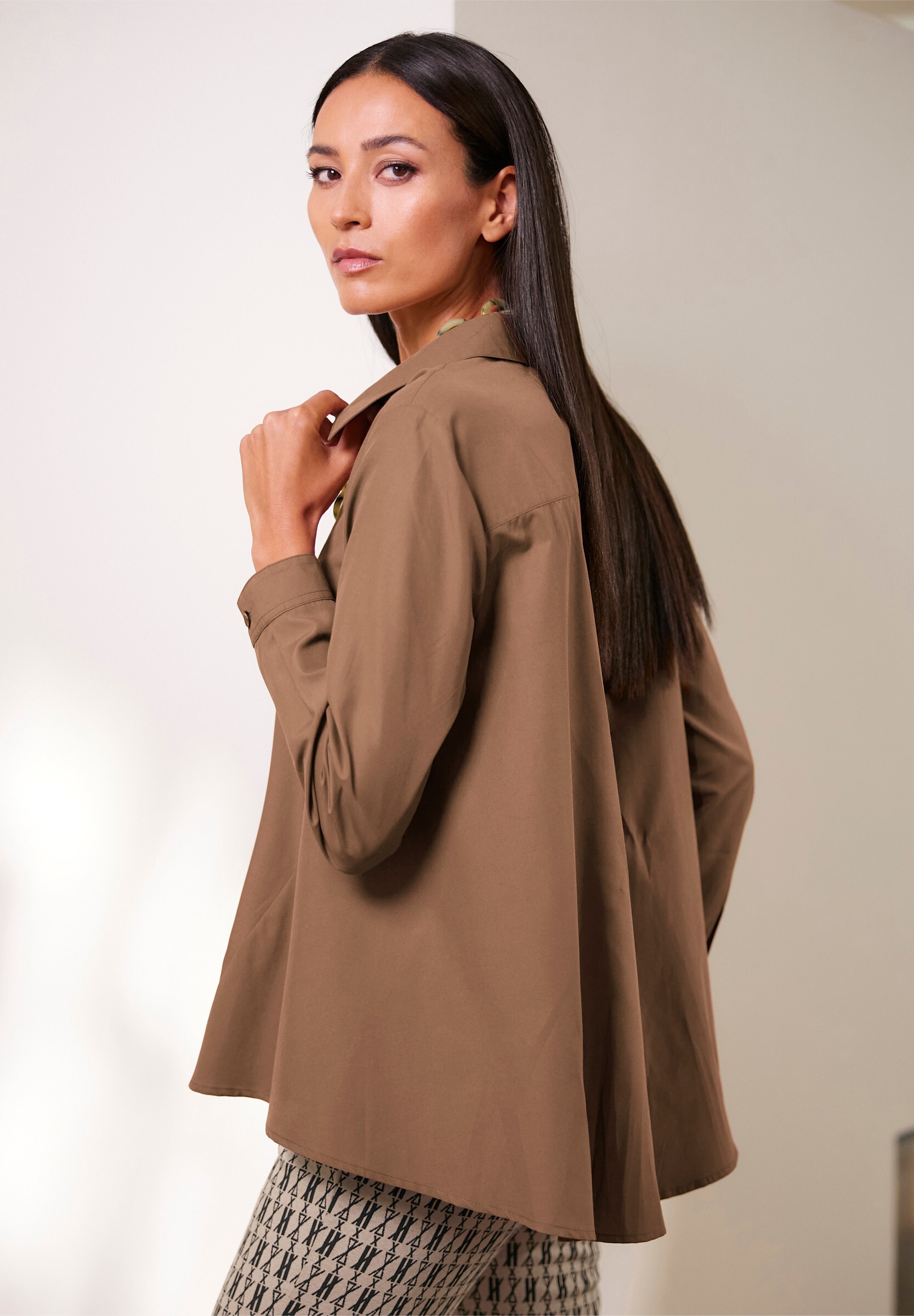 heine Hemdbluse »Longbluse Longbluse in weiter A-Linie«