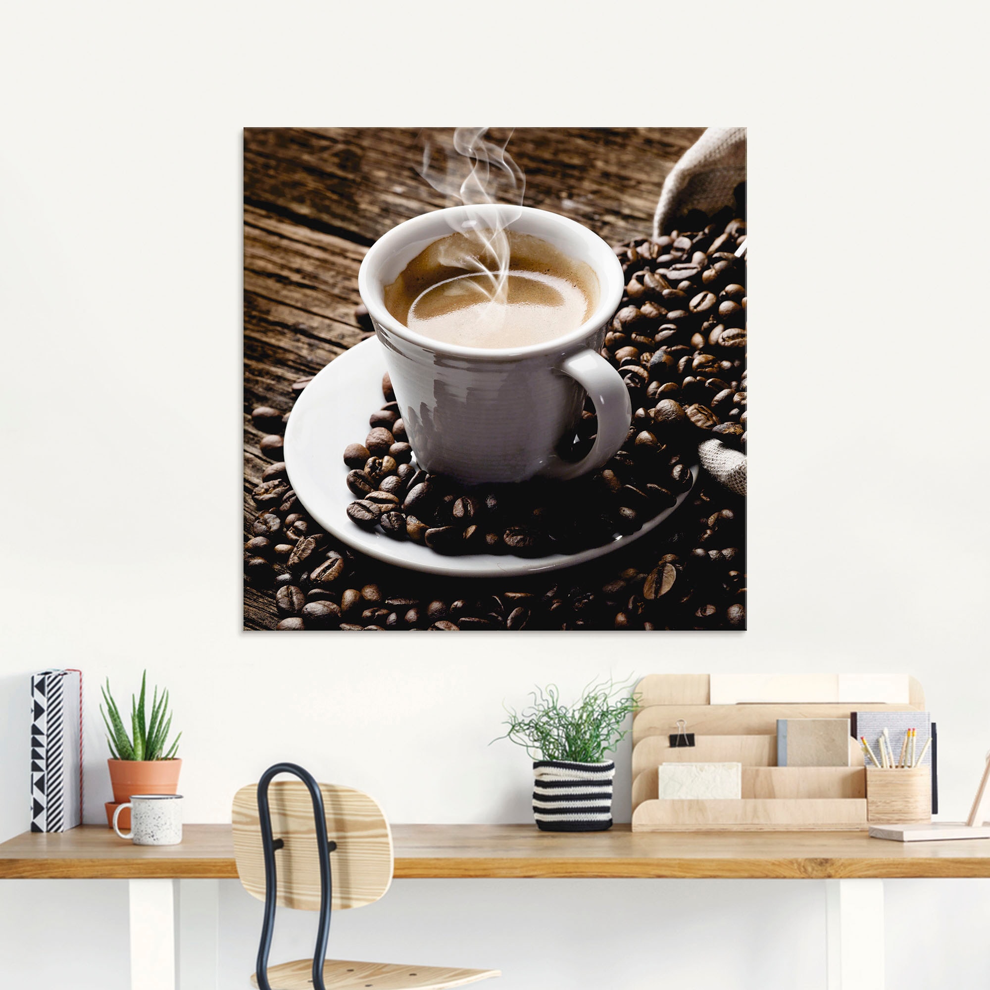 Glasbild Kaffee kaufen (1 Kaffee«, dampfender Getränke, Artland bequem St.) »Heißer -
