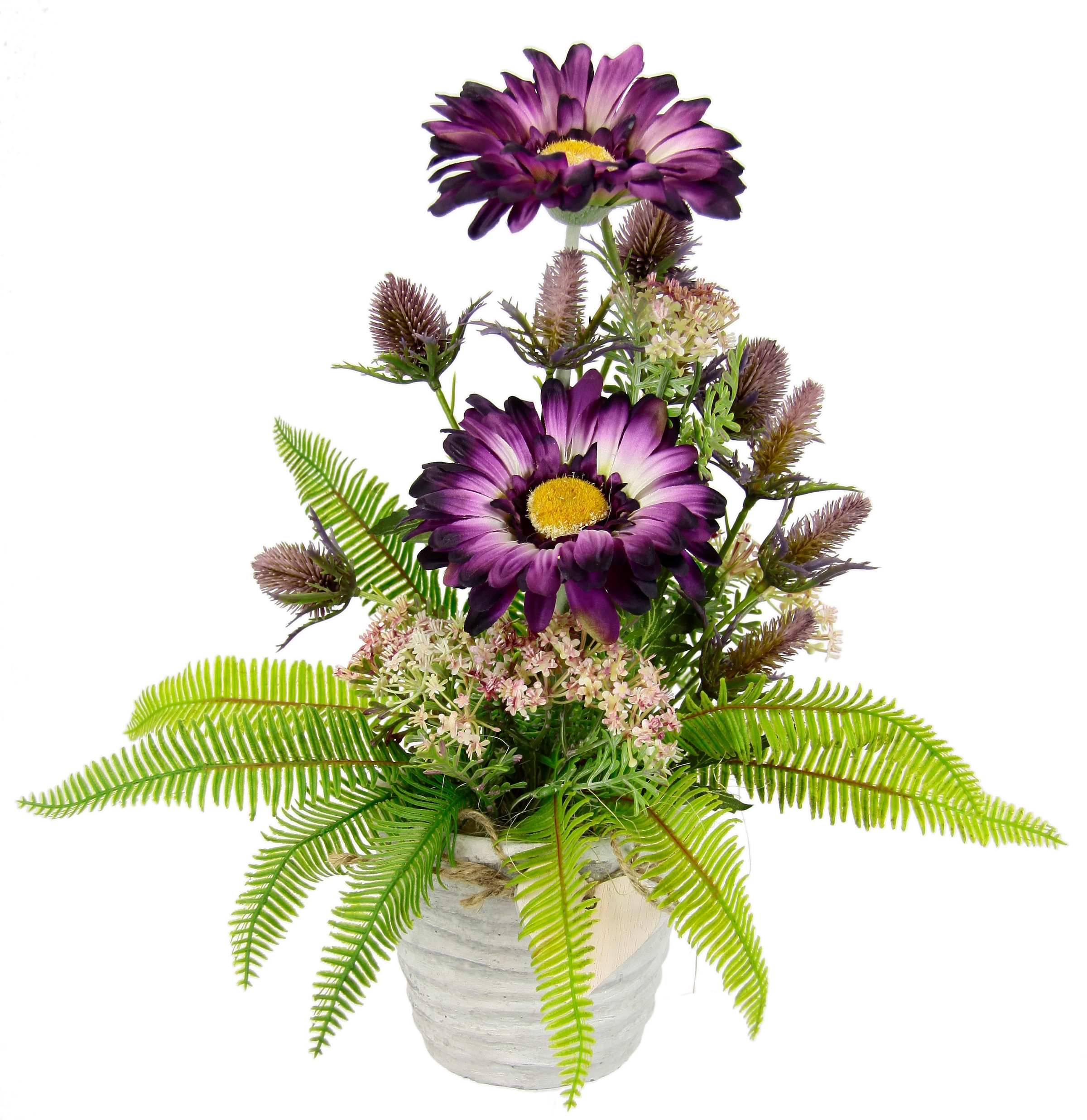 Kunstblume »Arrangement aus Gerbera im Topf aus Keramik«, Tischgestecke...