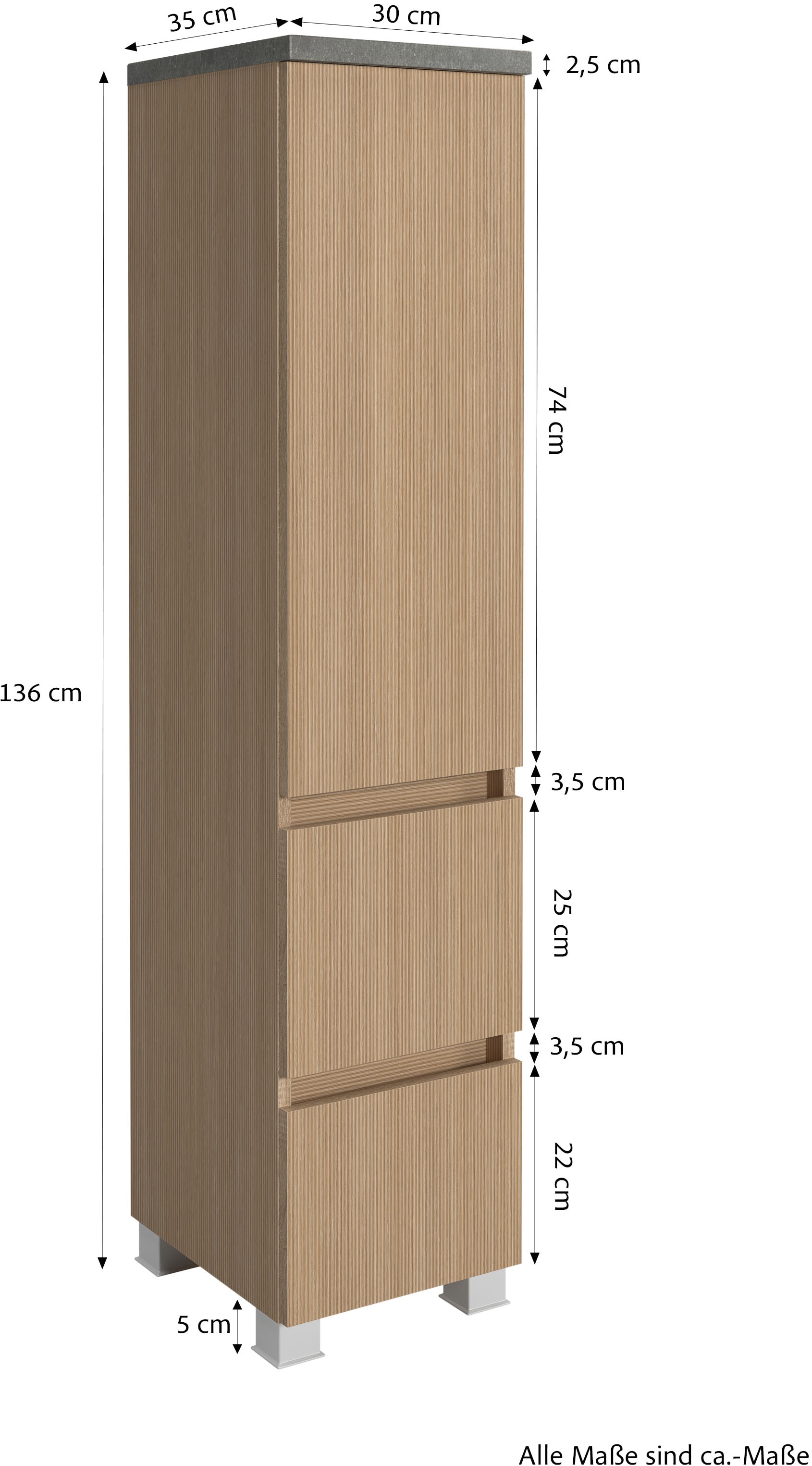 welltime Badmöbel-Set »Eixo«, Set 110 cm breit, Badmöbel mit LED-Beleuchtung