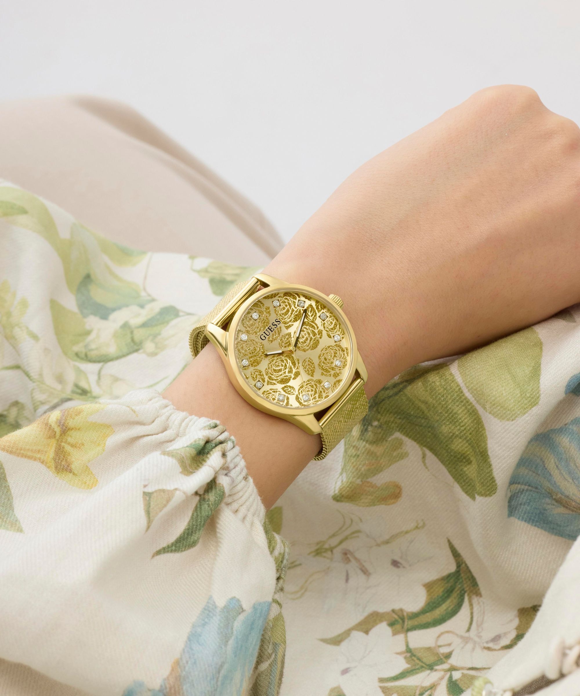 Guess Quarzuhr »CALLA« Armbanduhr, Damenuhr, Edelstahlarmband, analog