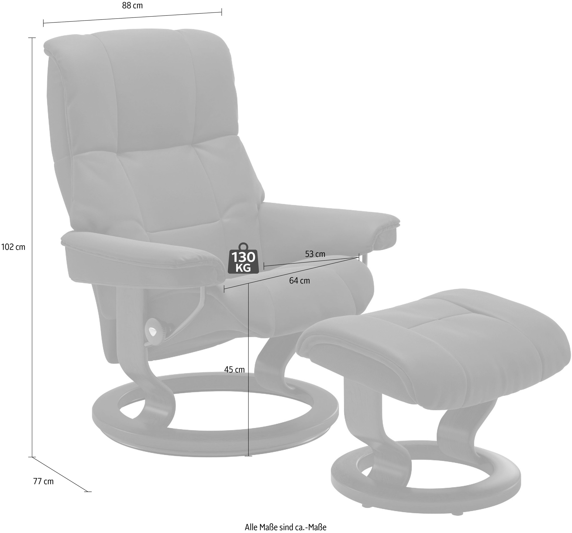 Stressless® Relaxsessel »Mayfair«, (Set, Relaxsessel mit Hocker), mit Classic Base, Gestell Braun