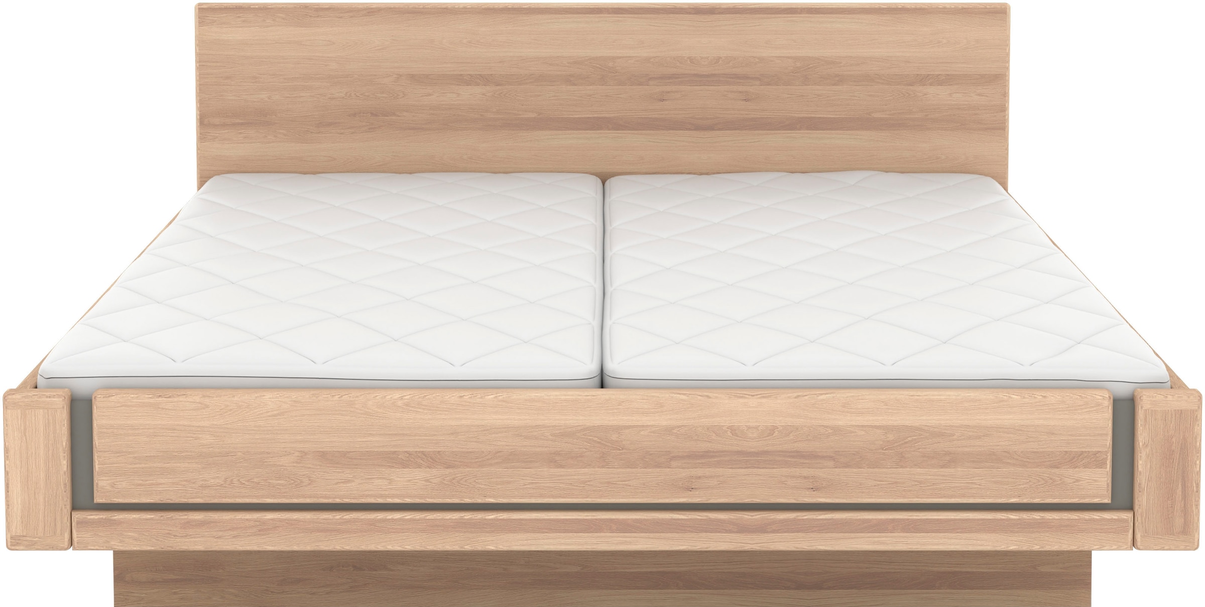 Musterring Holzbett »Sorrent, Bettgestell, Bettrahmen, teilmassiv Eiche«, (MADE IN GERMANY), Eiche teilmassiv, Liegehöhenverstellung, in schwebender Optik