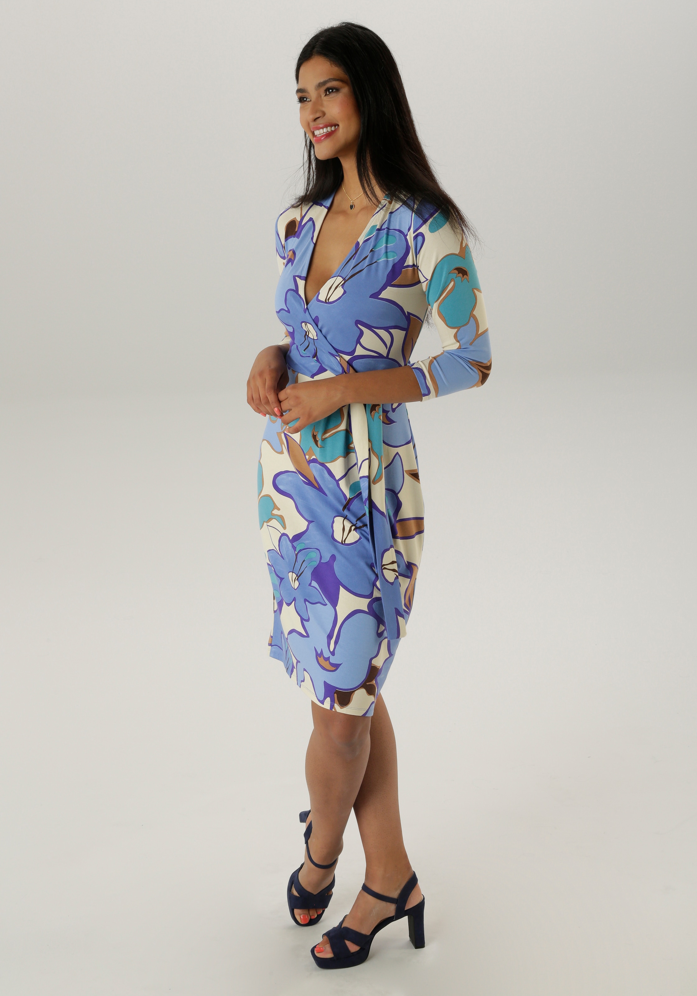 Aniston SELECTED Jerseykleid, in femininer Wickel-Optik - NEUE KOLLEKTION