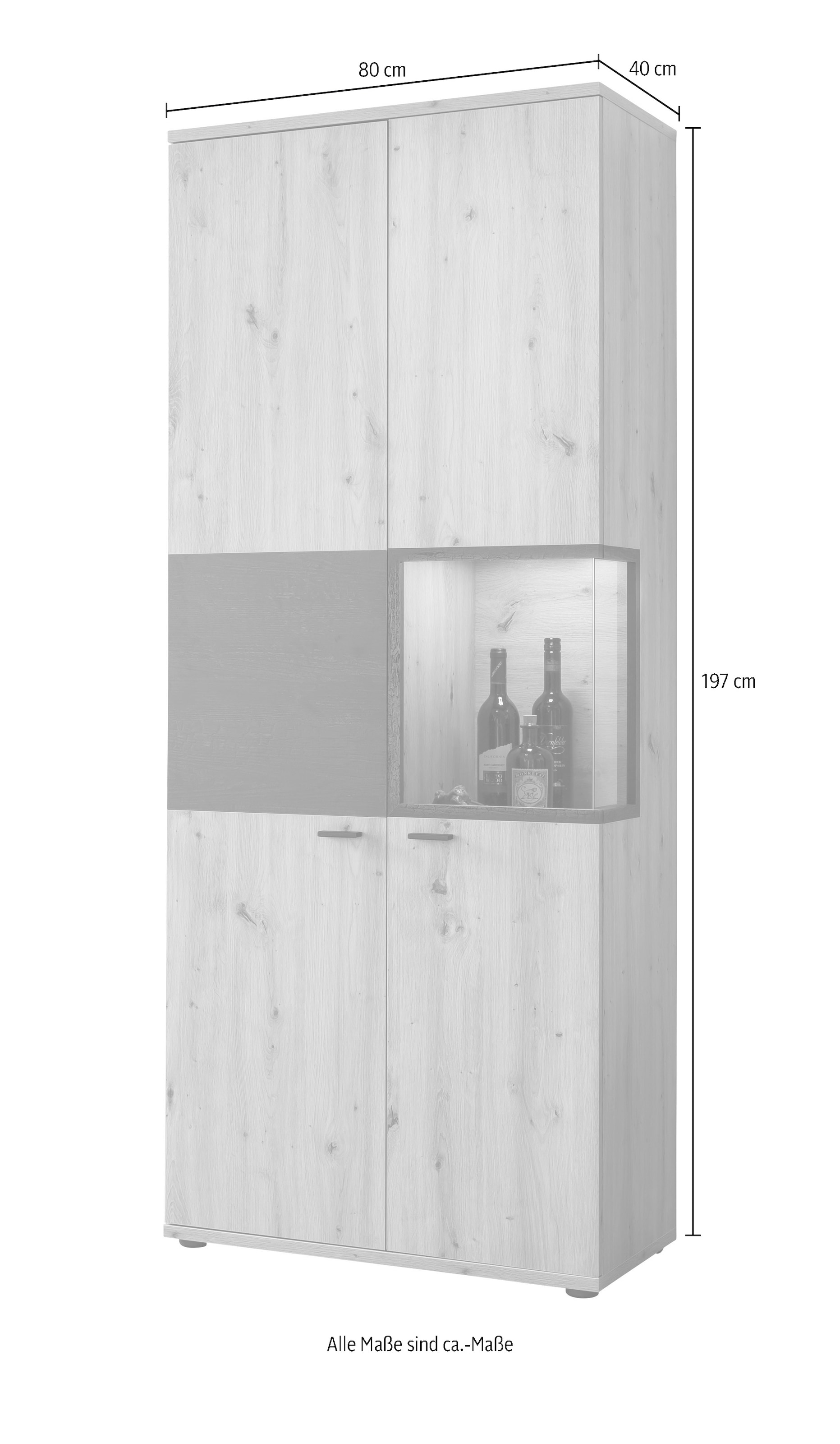 HELA Vitrine »Atlanta«, Höhe 197 cm