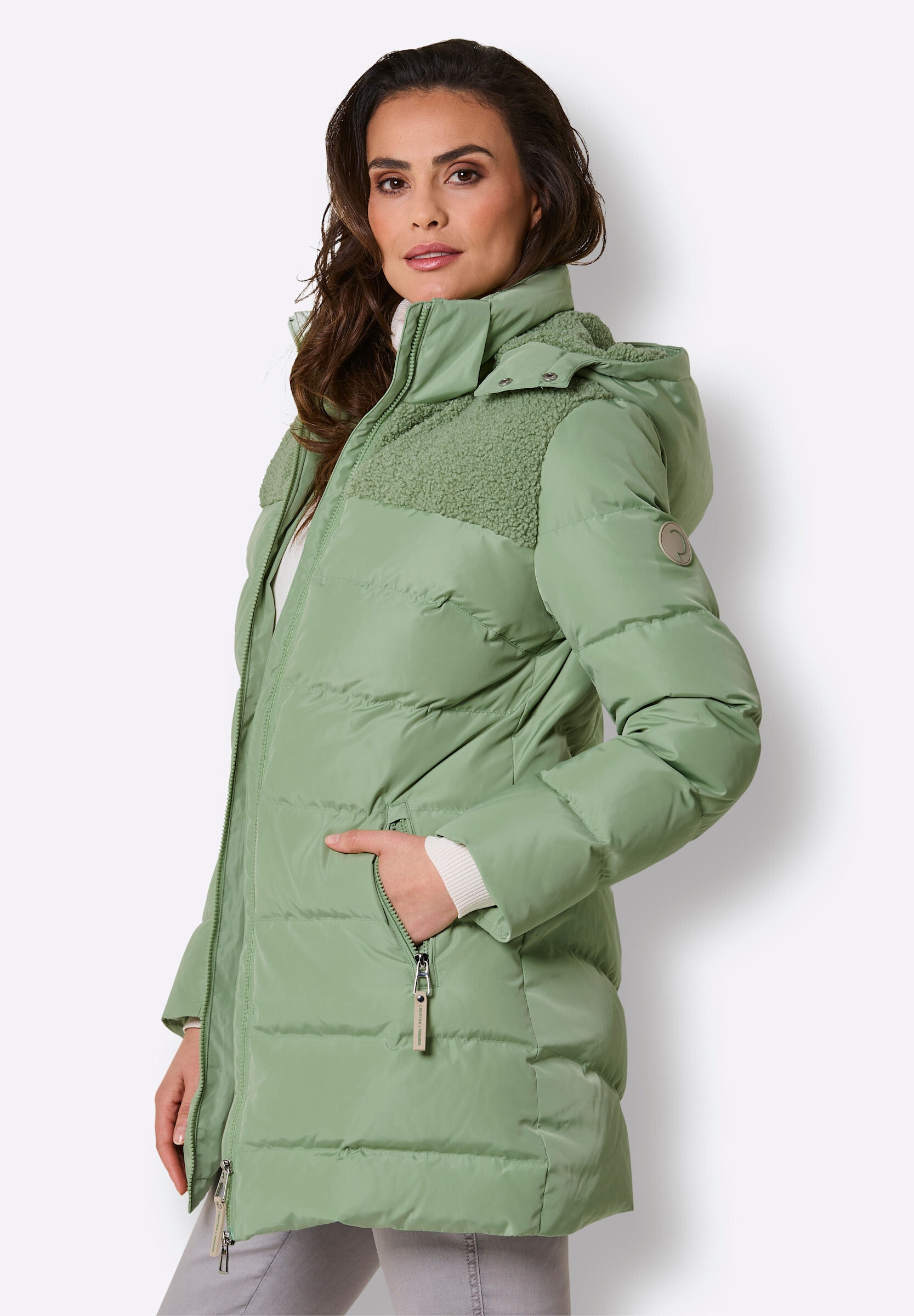 creation L Daunenjacke »Daunen-Steppjacke Daunenjacke mit Teddyfleece« Abnehmbare Kapuze
