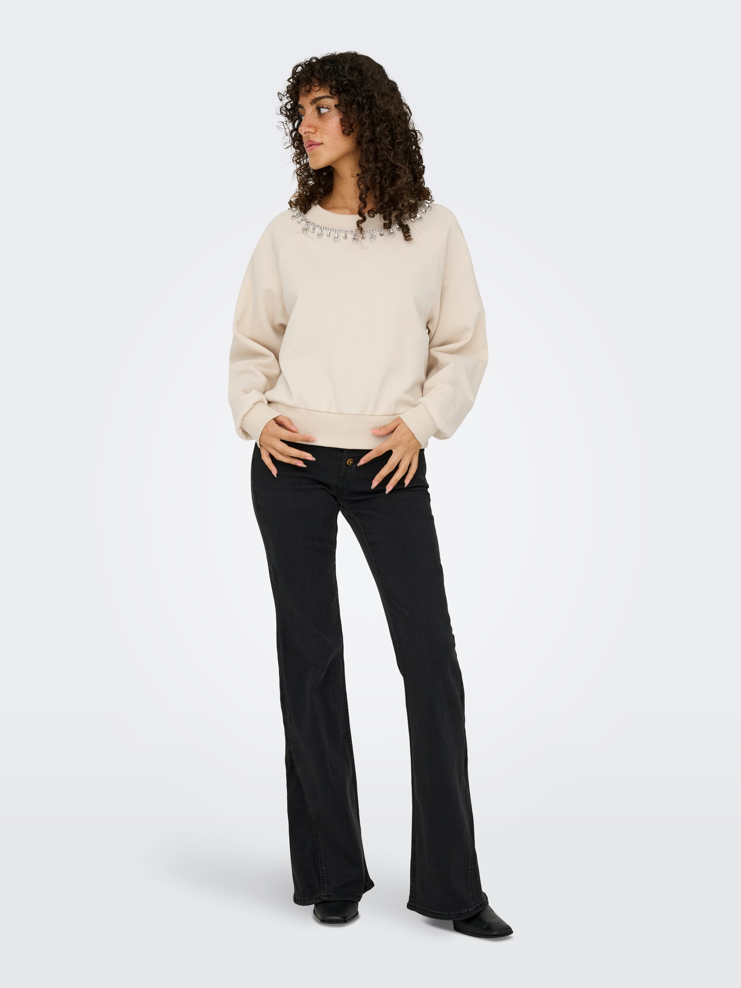 ONLY Sweatshirt »ONLJETT L/S O-NECK EMB. BOX SWT«
