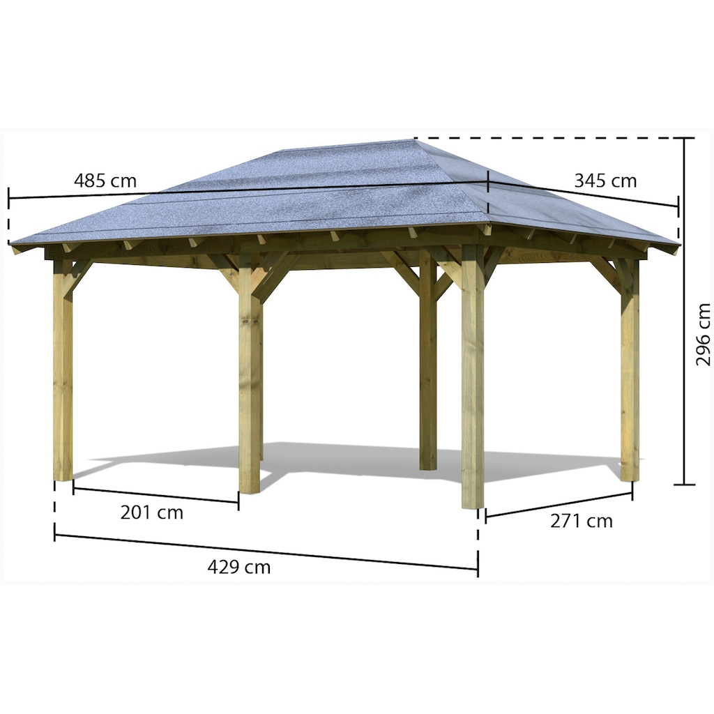 Karibu Pavillon »Mailand«, BxT: 345x485 cm