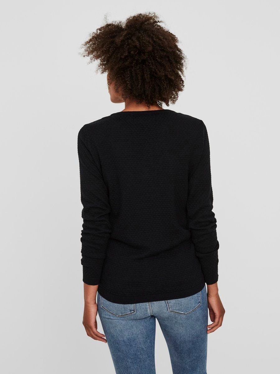 Vero Moda Rundhalspullover »VMCARE STRUCTURE LS O-NECK BLOUSE« aus Bio-Baumwolle