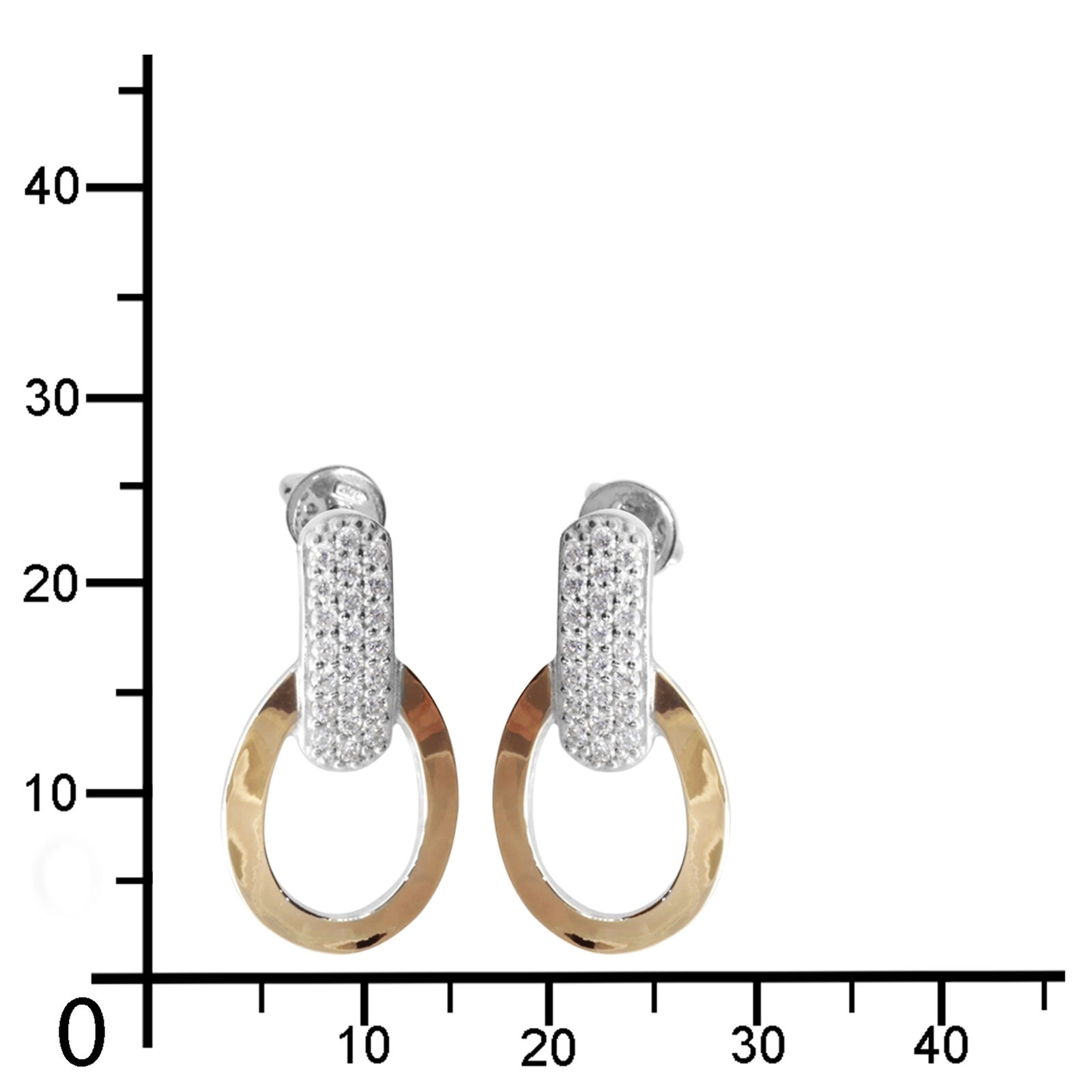 OSTSEE-SCHMUCK Paar Ohrstecker »- Sunny Exklusiv - Silber 925/000 & Gold 585/000 - Zirkonia«
