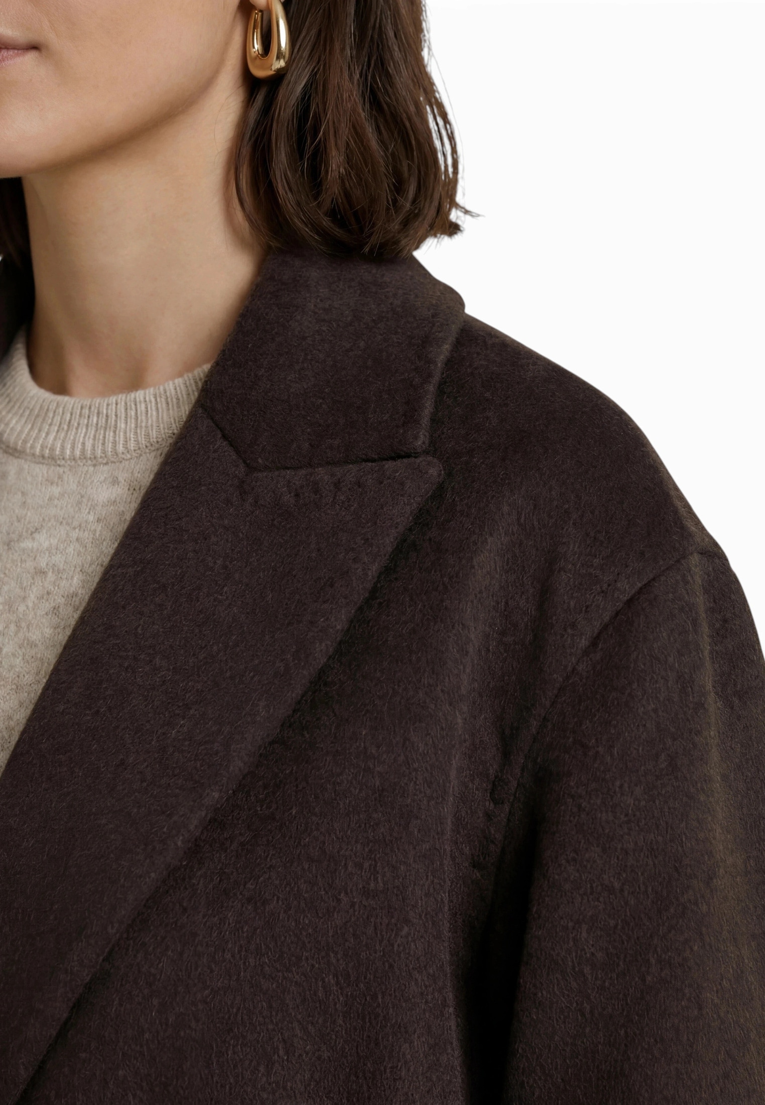 Zero Wollmantel »Damen Übergangsmantel mit Gürtel«