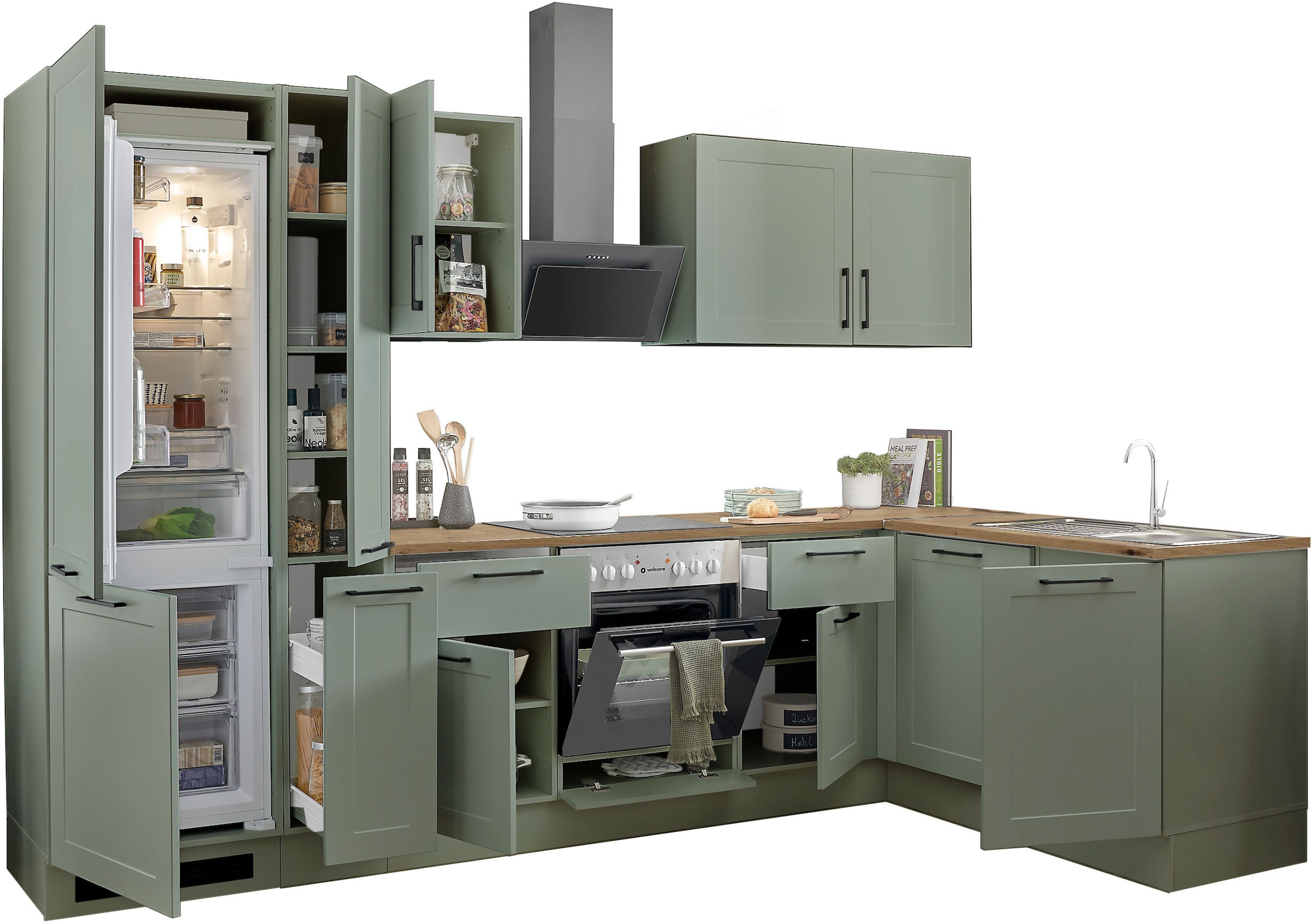 BASIC by Balculina Winkelküche »Marsi« Stellmaße 310x175 cm, wahlweise mit E-Geräten, mit Soft-Close-Funktion