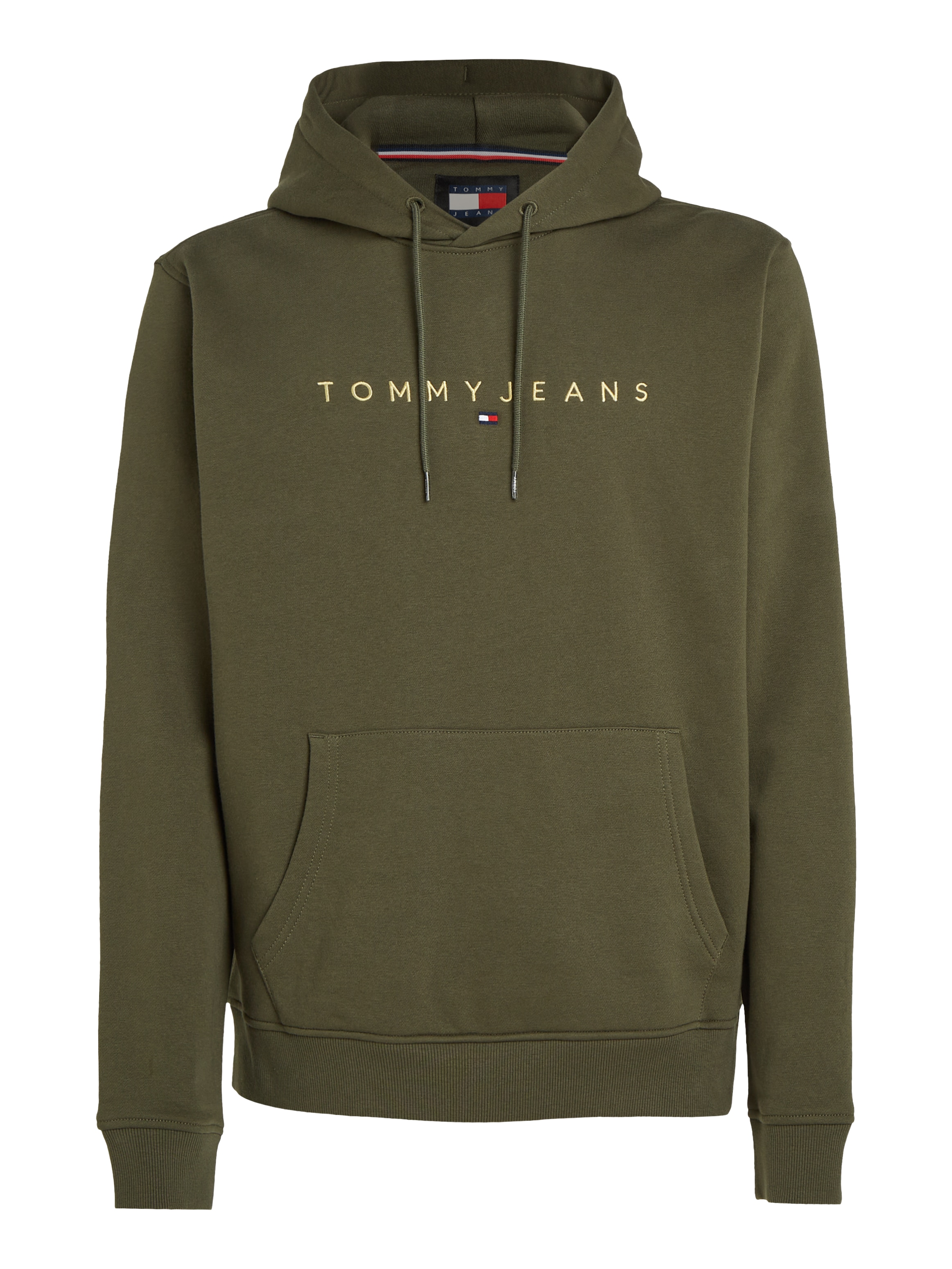 Tommy Jeans Sweatshirt »TJM REG LINEAR GOLD HOOD EXT«, besticktes Markenlogo auf Brusthöhe