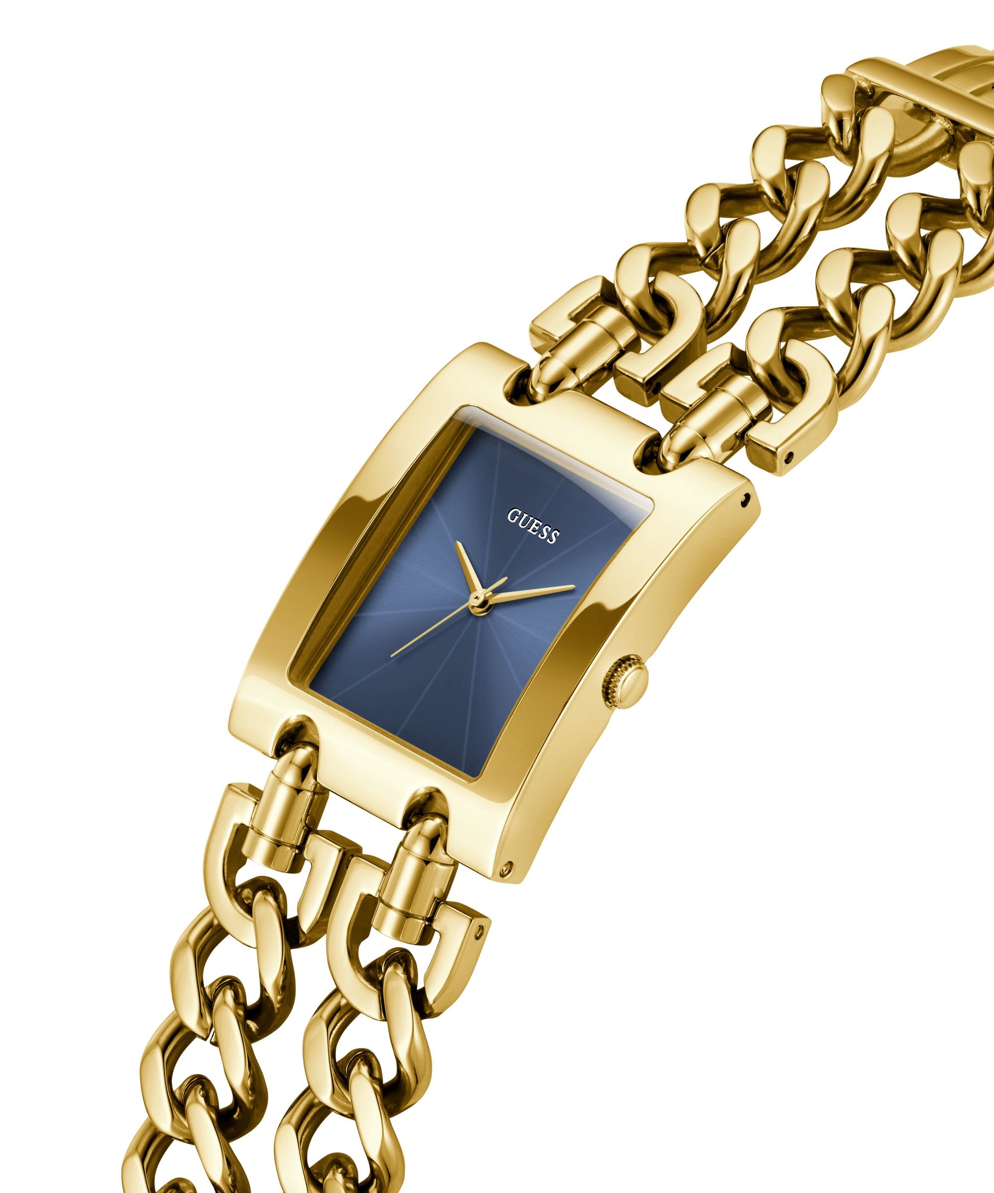 Guess Quarzuhr »Guess HEAVY METAL« Armbanduhr, Damenuhr, Edelstahlarmband, analog