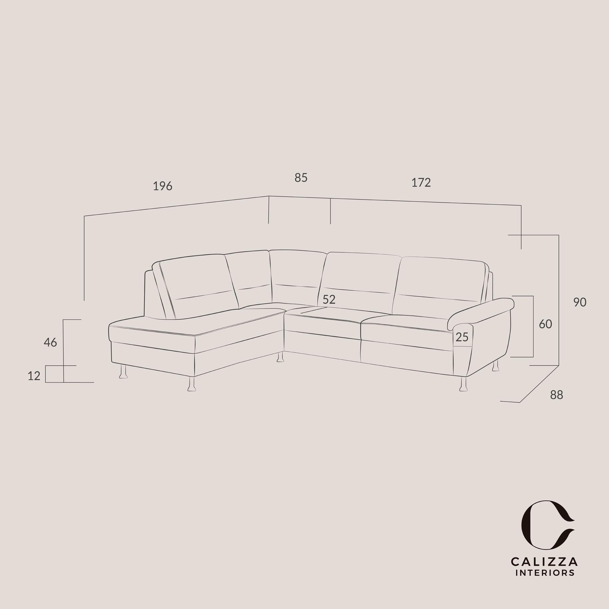 CALIZZA INTERIORS Ecksofa »Onyx L-Form«, Ottomane links oder rechts, wahlweise mit Bettfunktion, Breite 257 cm
