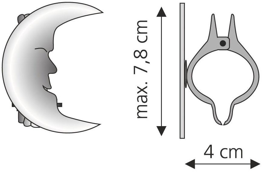 Liedeco Dekoklammer »Mond«, (Packung, 2 St.), für Gardinen, Vorhänge