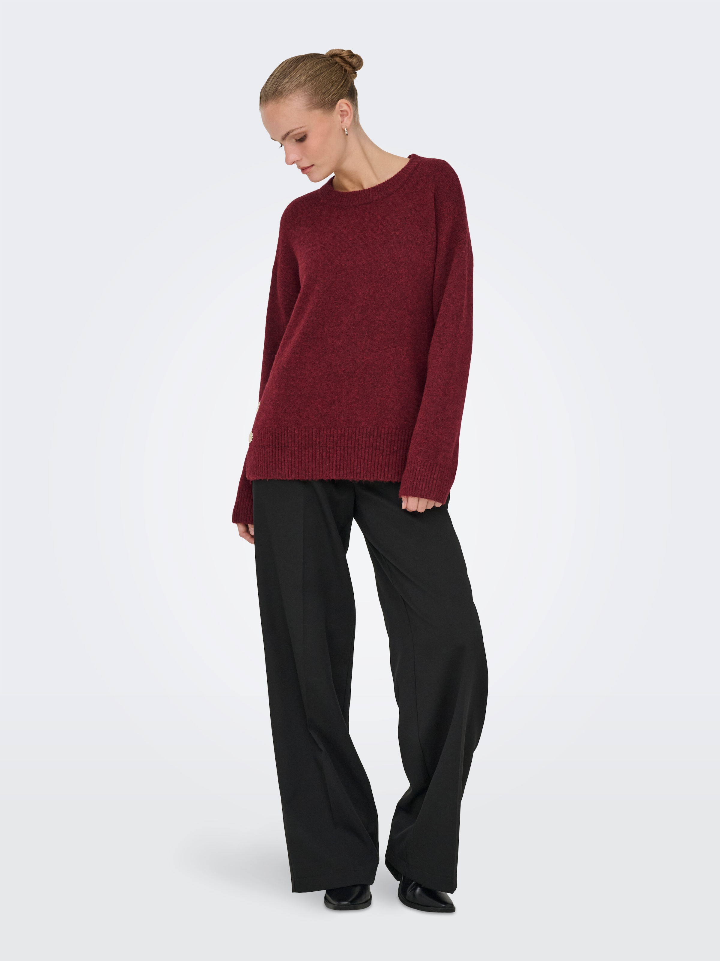 ONLY Strickpullover »ONLRENE LIFE LS BUTTON O-NECK CC KNT«