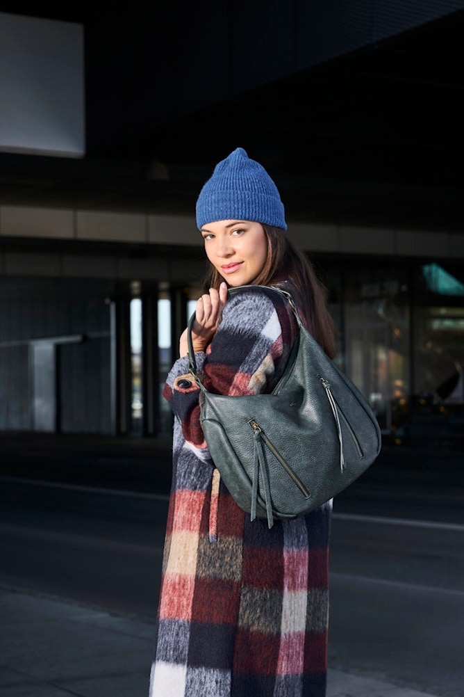 Rieker Handtasche Schultertasche, Damen Umhängetasche mit abnehmbarem Umhängeriemen