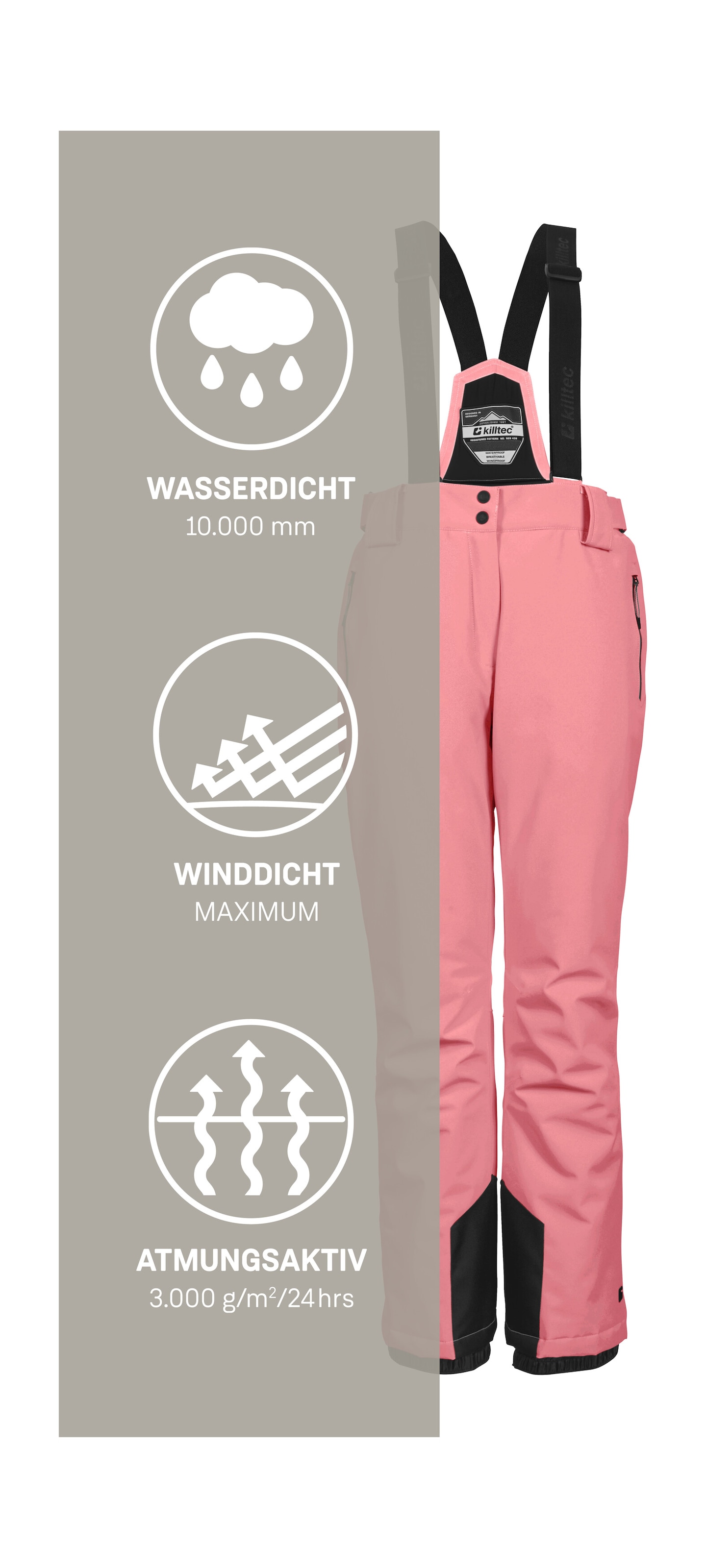 Killtec Skihose »KSW 249 WMN SKI PNTS_ERIELLE«, Wind- und wasserdicht, verstellbare Träger, PFAs-frei imprägniert