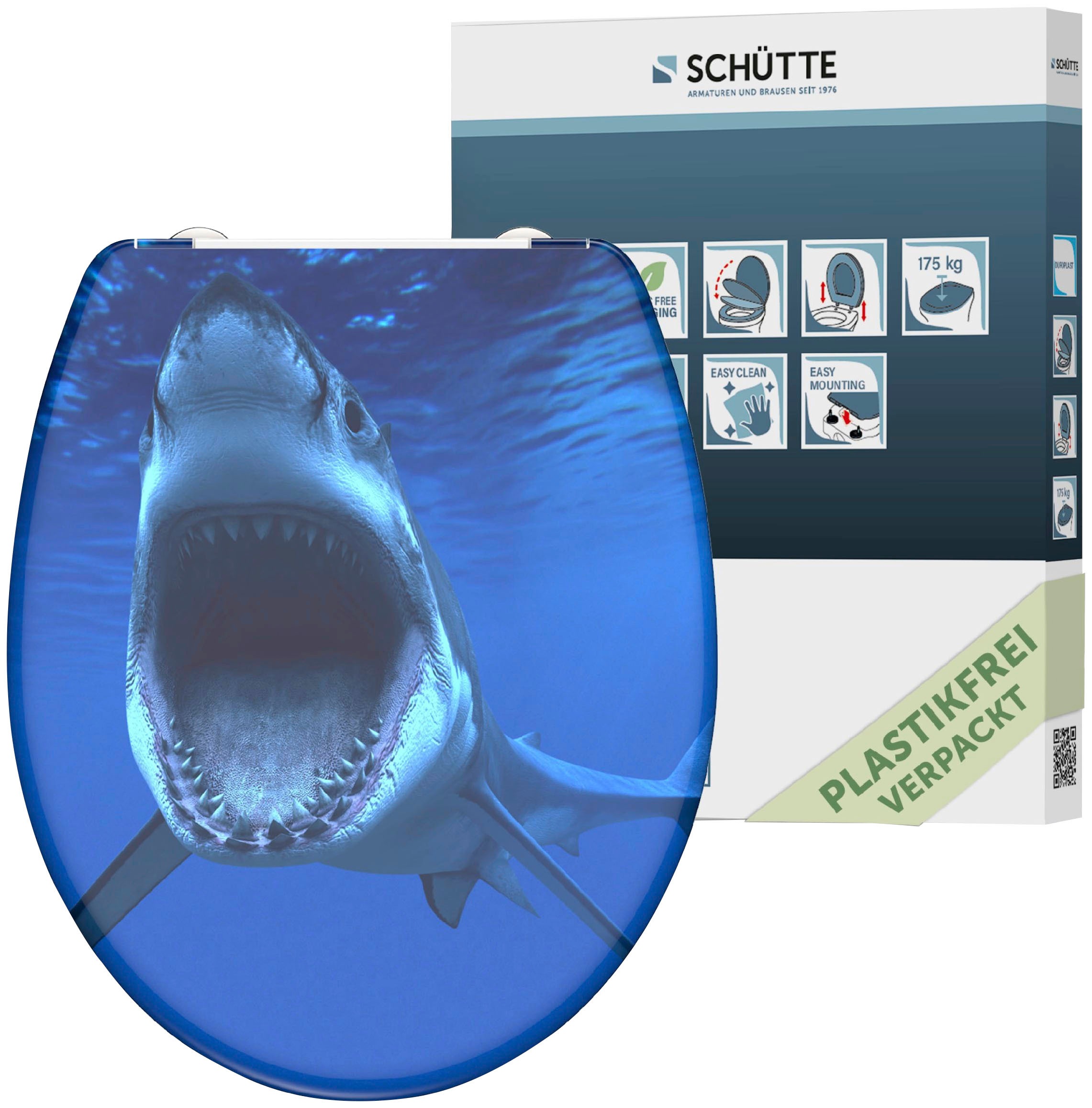Schütte WC-Sitz 'Shark' mit Absenkautomatik Duroplast