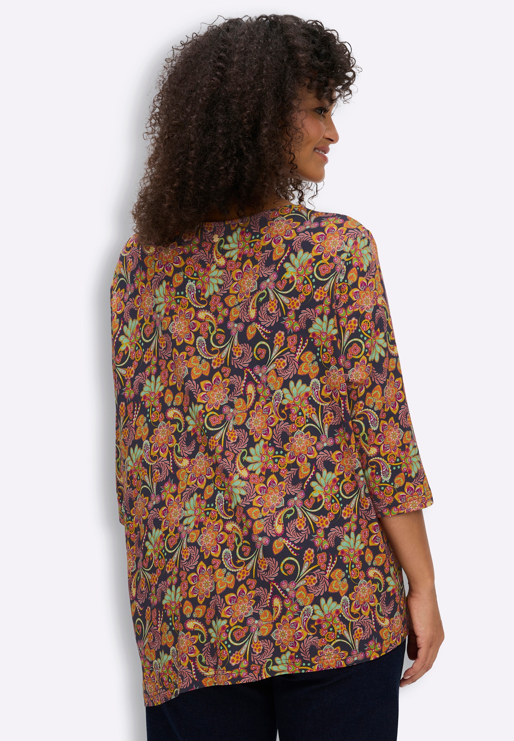Sheego Longshirt »3/4-Arm-Shirt 3/4-Arm-Shirt mit asymmetrischem Saum«
