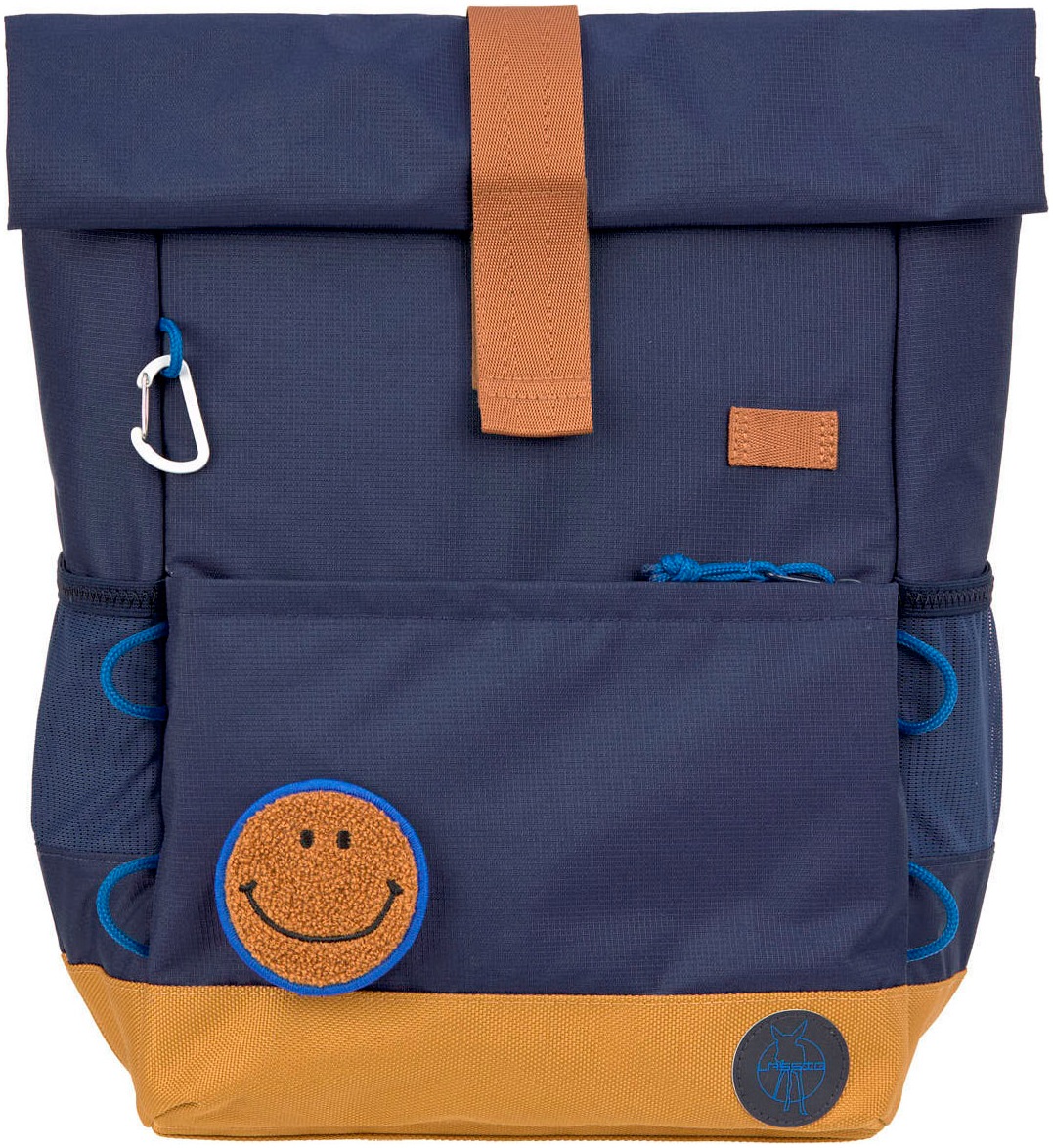 LÄSSIG Kinderrucksack »Little Gang, Medium Rolltop Backpack, navy«, Reflektoren, aus recycelten PET-Flaschen