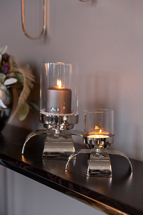Fink Kerzenleuchter »AARON«, Stumpenkerzen, auf cm Metall, 29 aus Glaseinsatz, bestellen für Höhe inklusive Raten