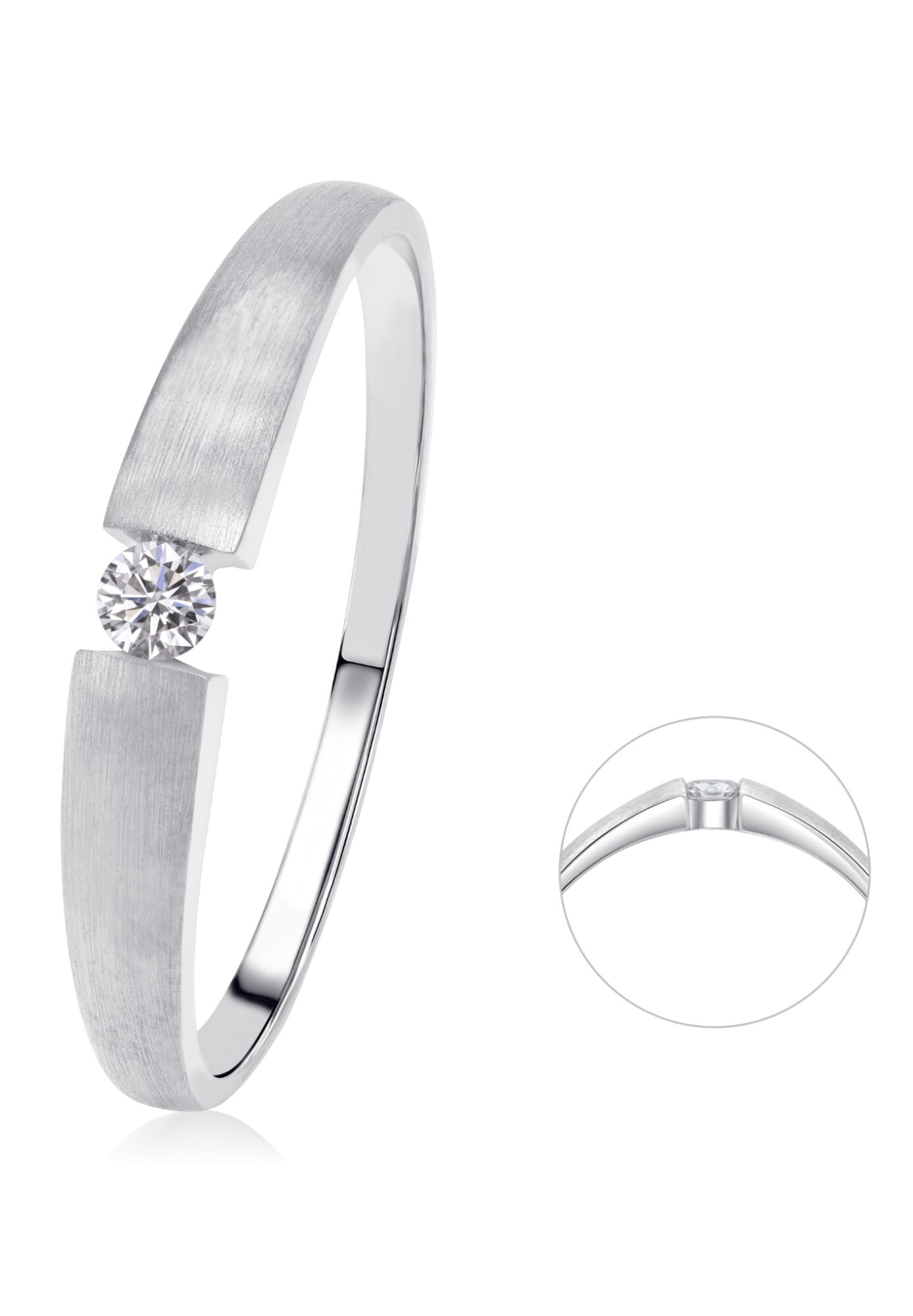 ONE ELEMENT Diamantring »0,07 ct Diamant Brillant Ring aus 585 Weißgold«
