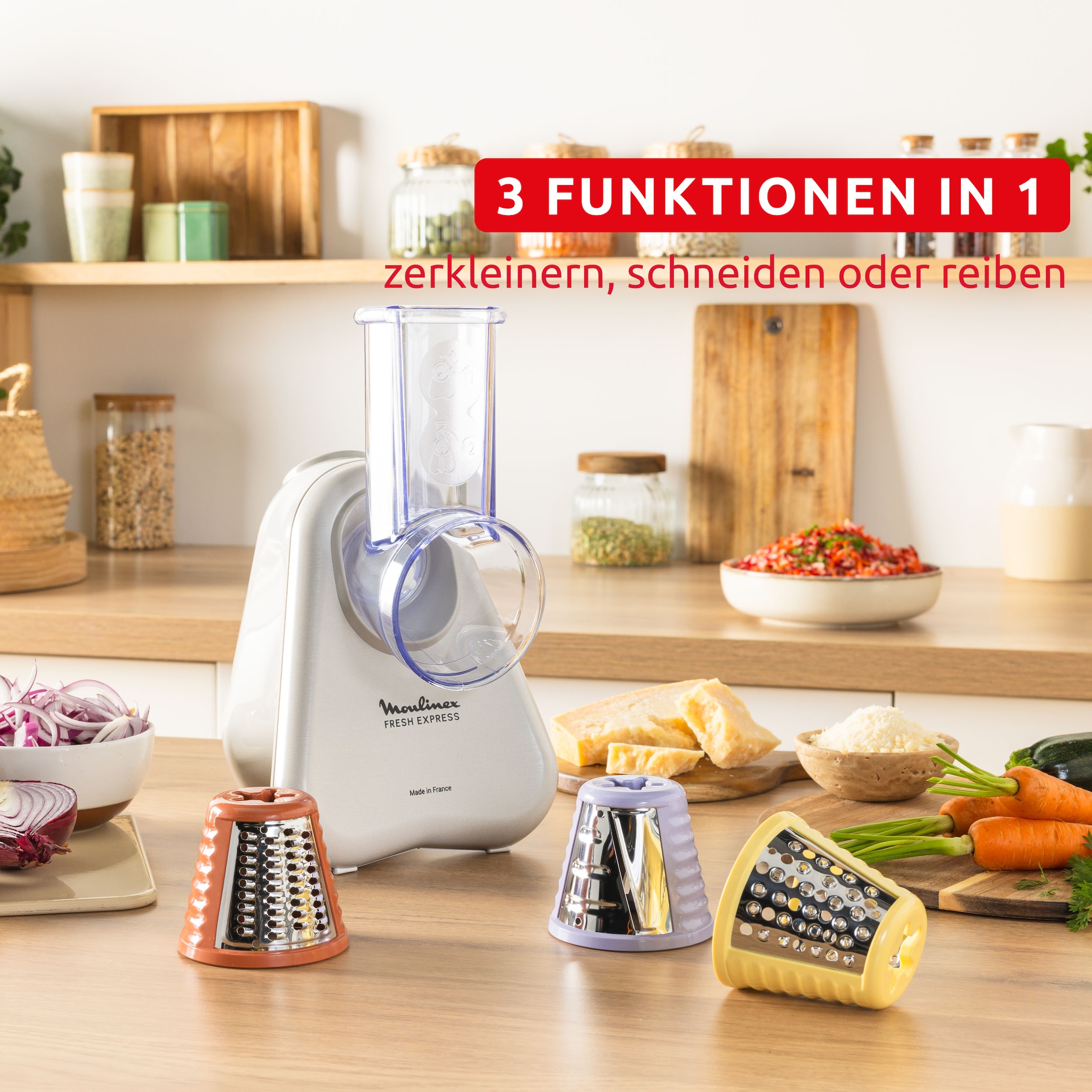 Tefal Zerkleinerer »Fresh Express« 150 W 3 Funktionen (zerkleinern, schneiden, reiben), kompakt, made in France