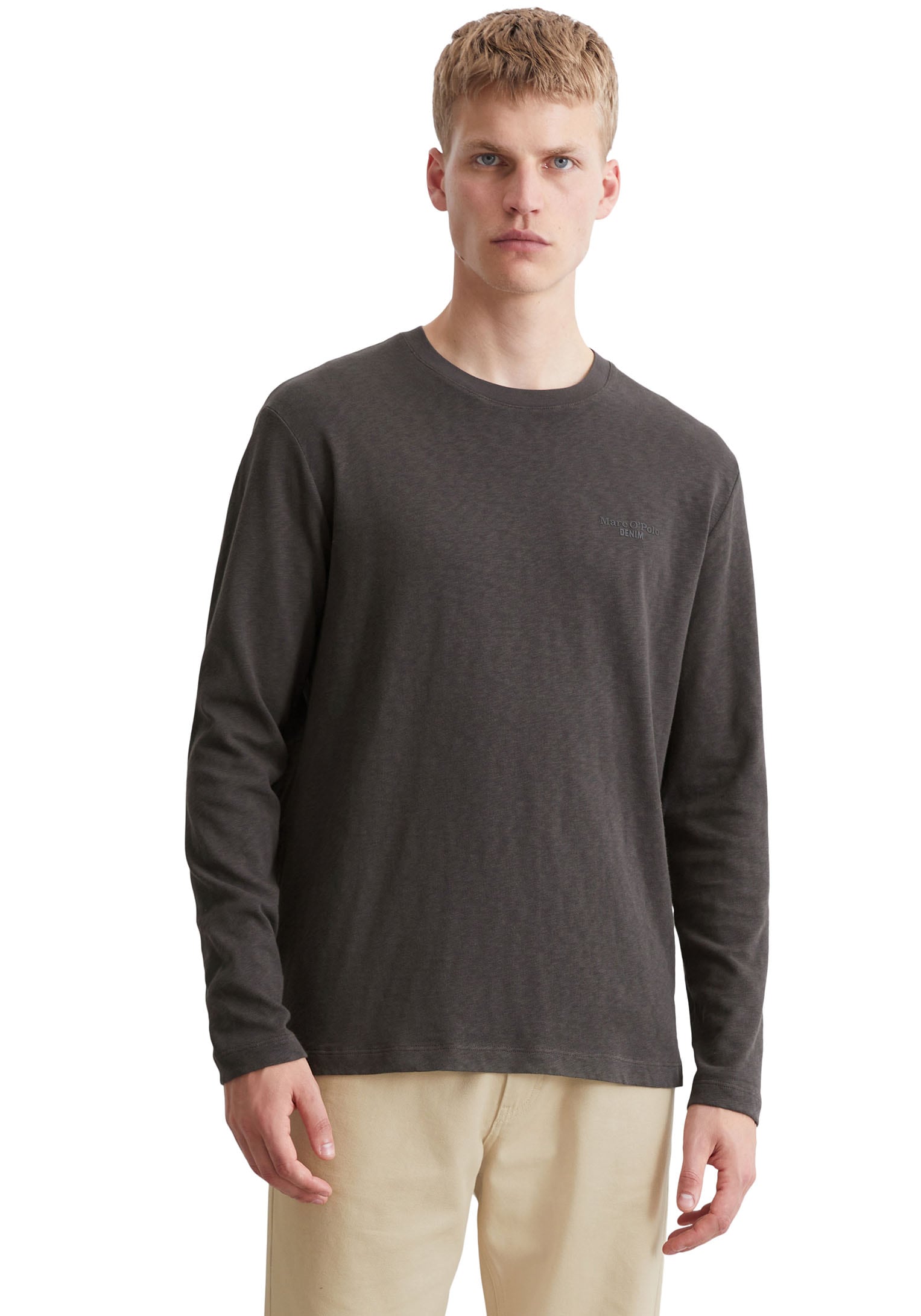 Longsleeve, In angenehm softer und schwerer Slub-Jersey-Qualität