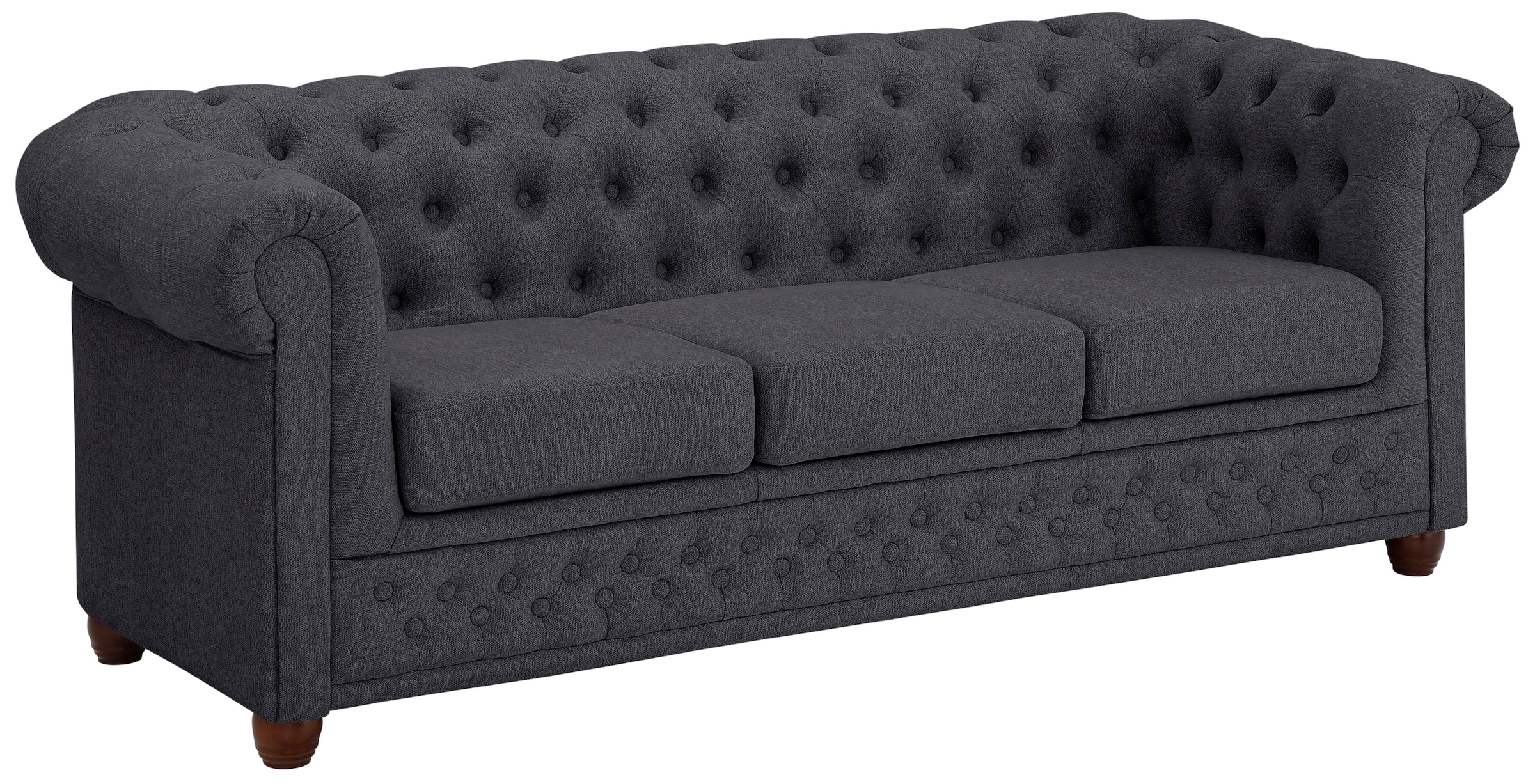 Home affaire Chesterfield-Sofa »New Castle« mit hochwertiger Knopfheftung in Chesterfield-Design, B/T/H: 203/86/72