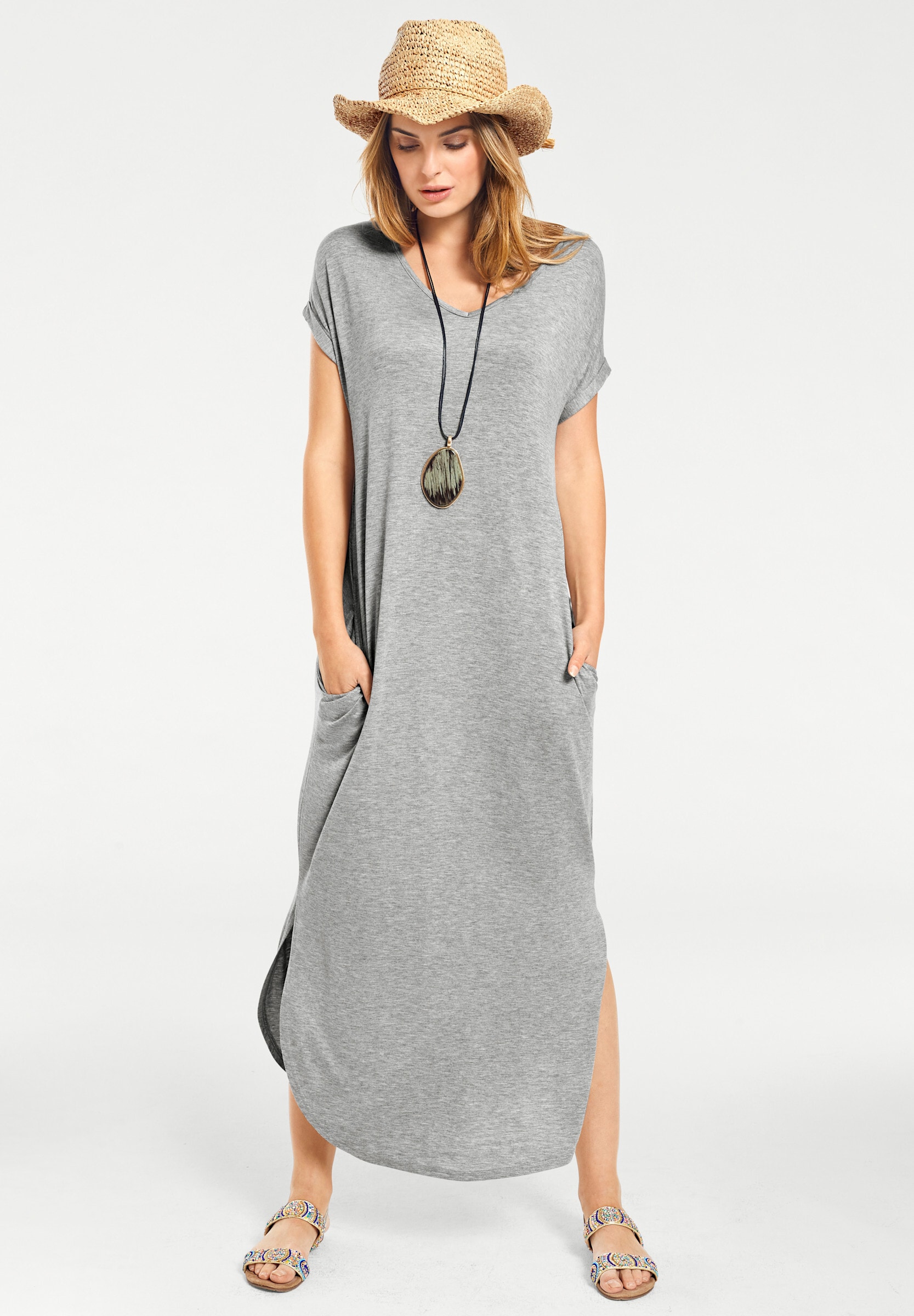 heine Jerseykleid »Shirtkleid Maxikleid mit seitlichen Taschen« Eingrifftasche