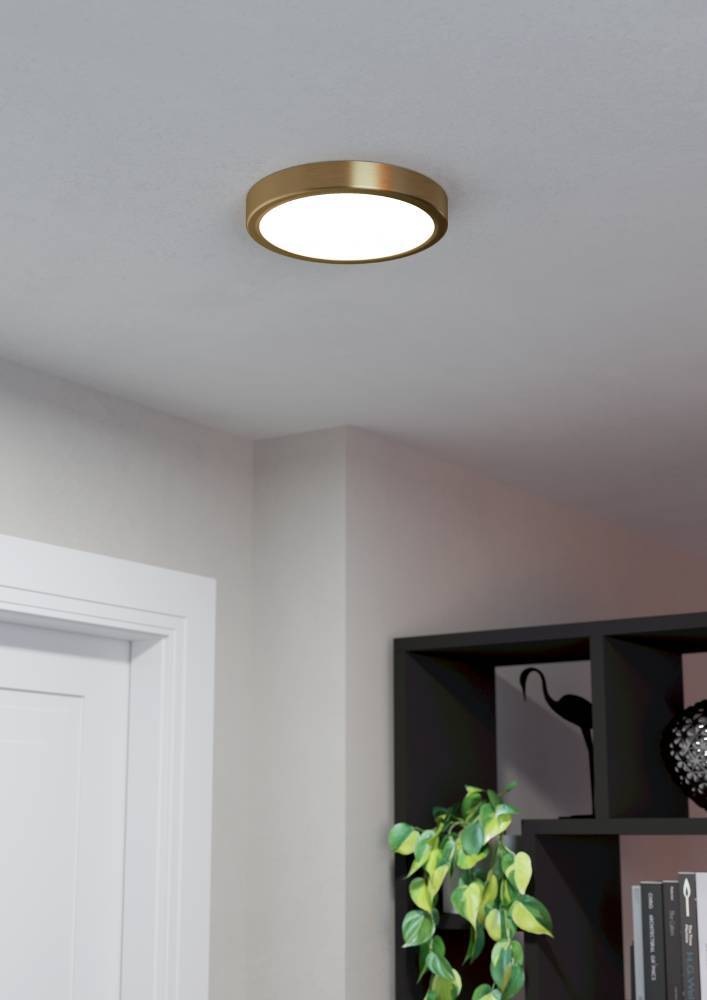EGLO Deckenleuchte »FUEVA 5 Deckenlampe, geringe Aufbauhöhe, 17 Watt, Rund«, Leuchtmittel LED-Modul | LED fest integriert, Aufbauleuchte, Badezimmer, Bad-Deckenlampe, modern, 28x2,1cm