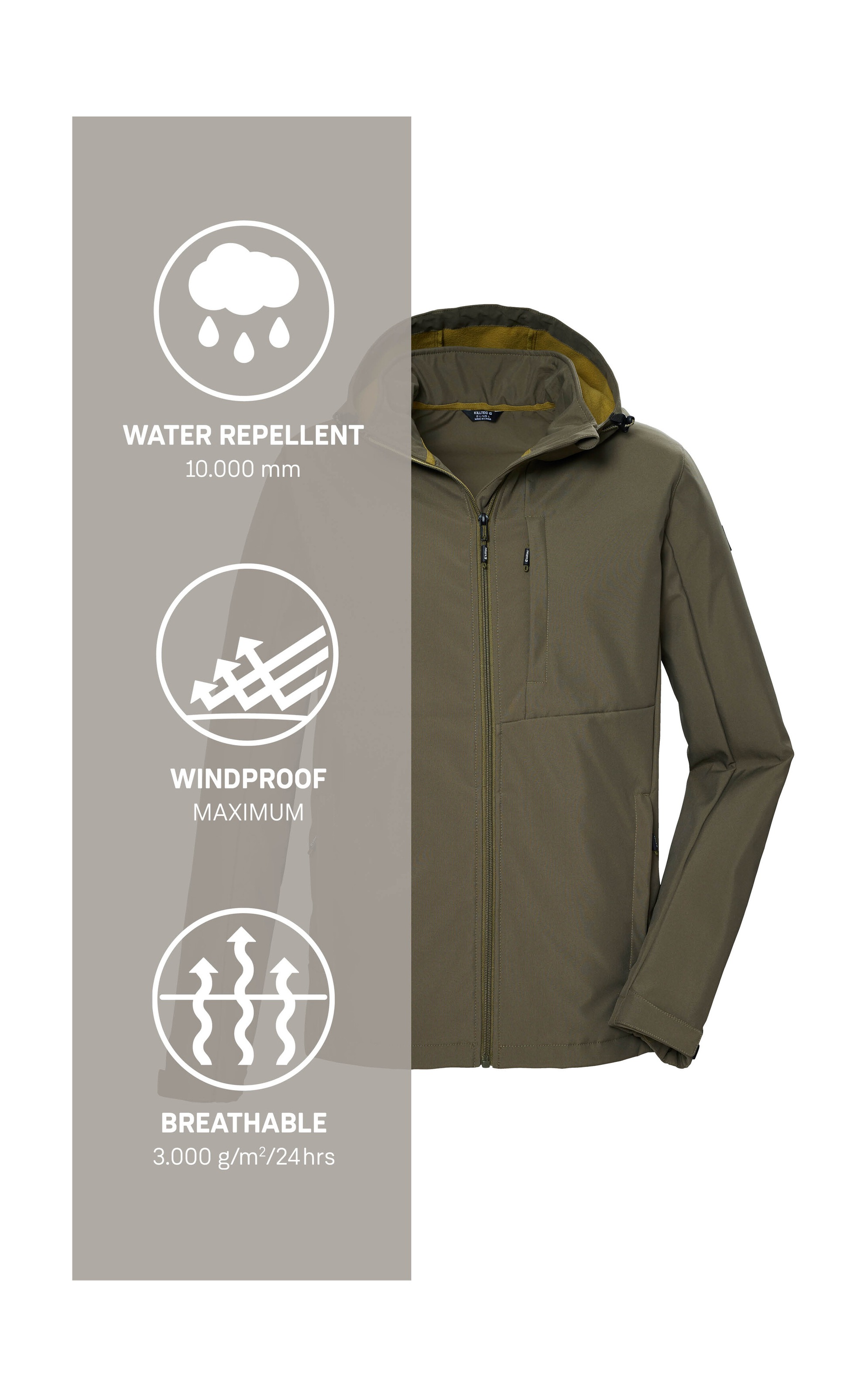 Killtec Softshelljacke »KOS 103 MN SFTSHLL JCKT«, Atmungsaktive, wind- und wasserabweisende Softshelljacke, PFAS-frei