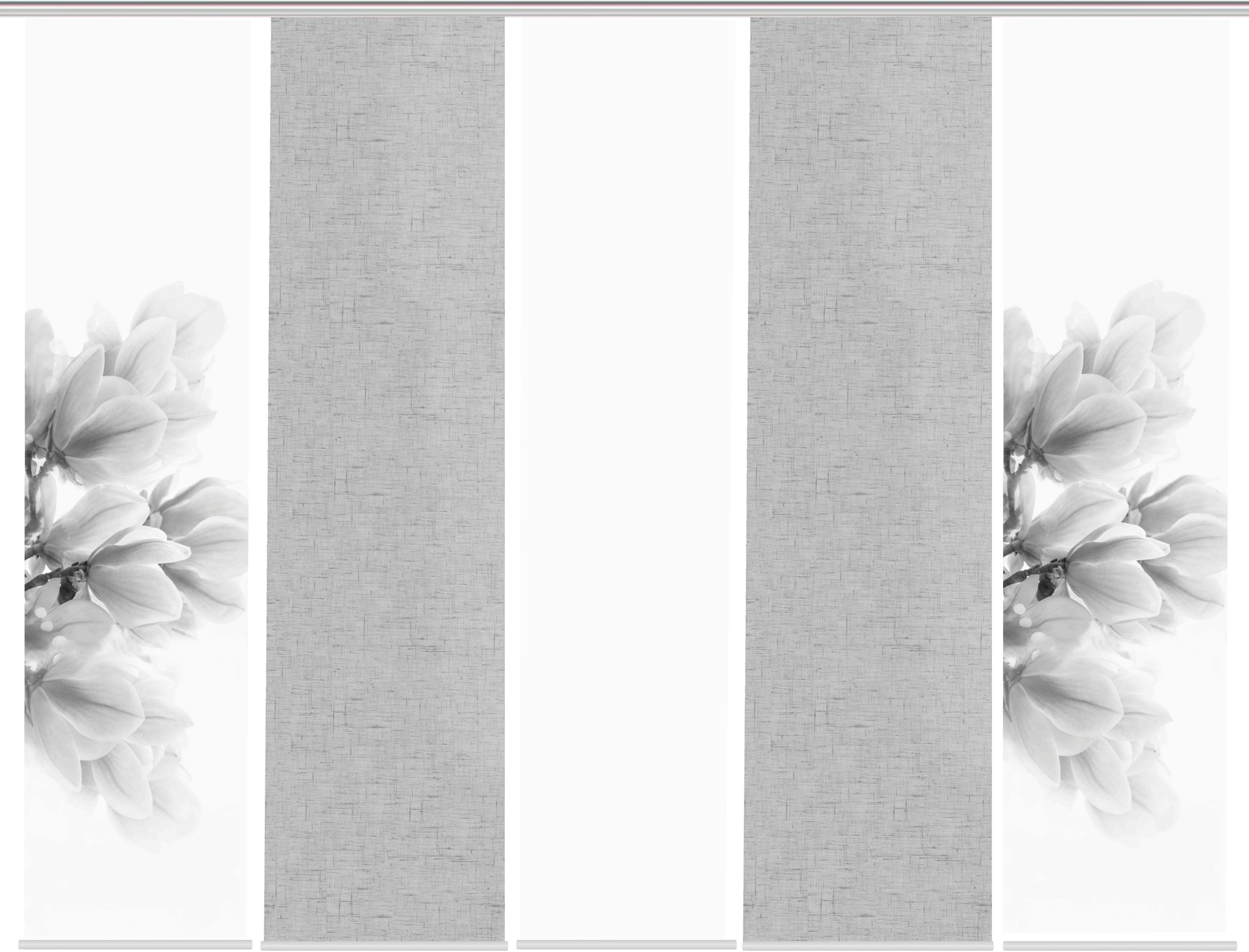 HOME WOHNIDEEN Schiebegardine »KESSI 5er SET« Paneelwagen 5 Stk. tlg. Schiebevorhang Digidruck 5er Set KESSI