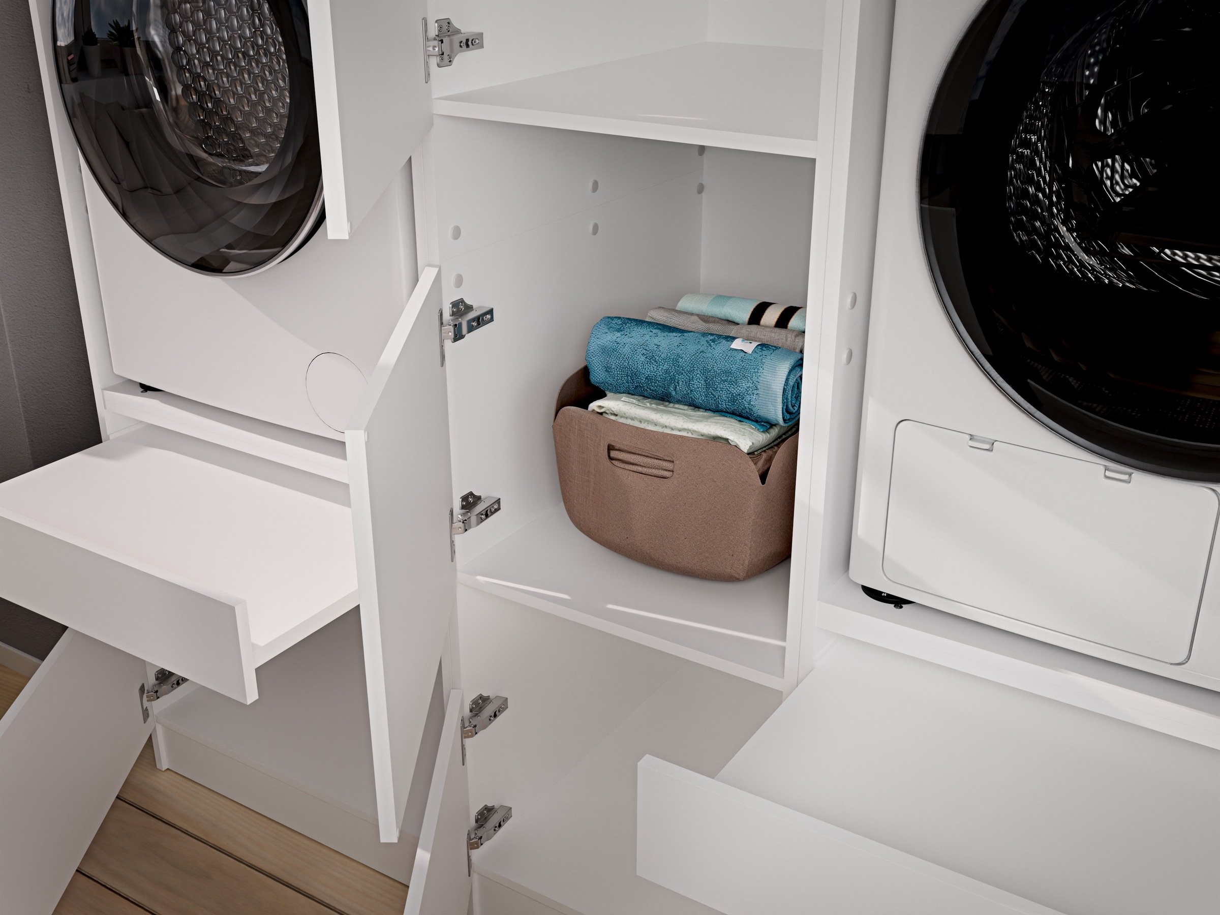 BASIC by Balculina Mehrzweckschrank-Set »Washhome B/T/H 168x68x200 cm« 3 Stk. tlg.