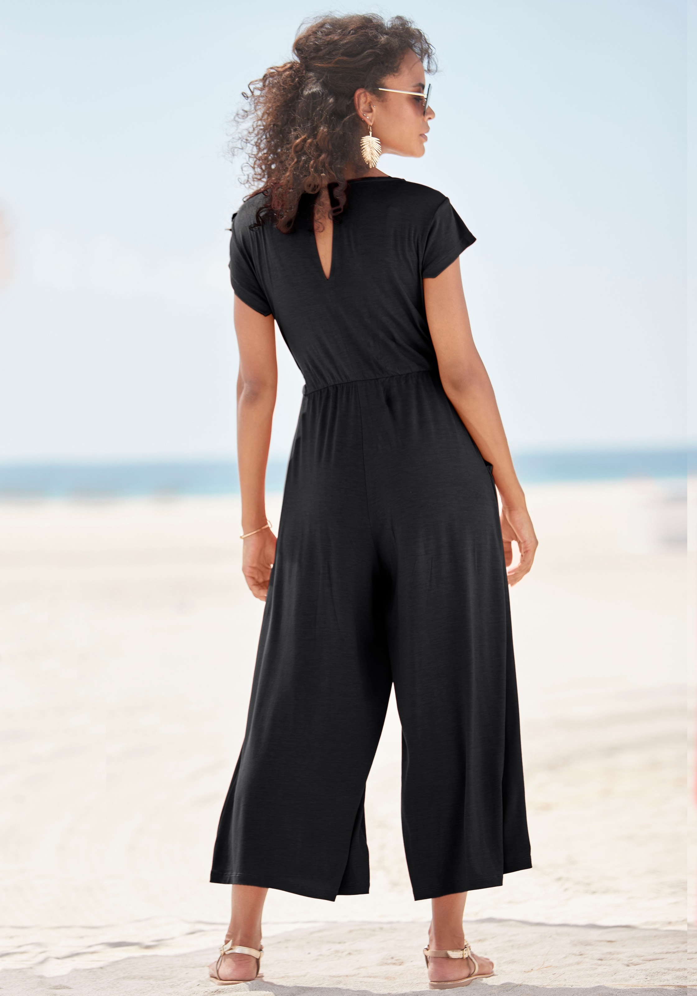 LASCANA Culotte-Overall, mit Knotendetail in der Taille, eleganter Jumpsuit, festlich