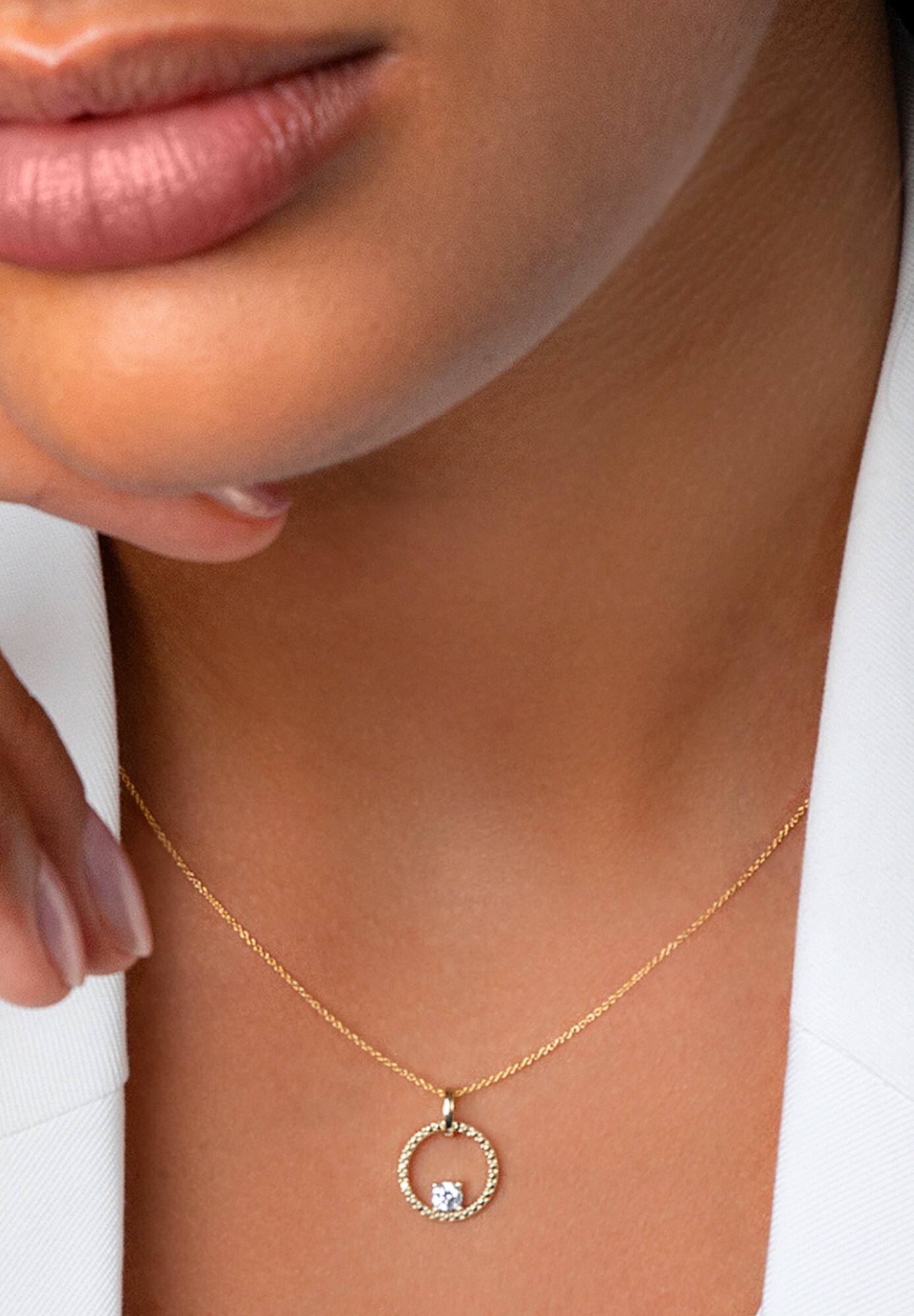 ONE ELEMENT Kettenanhänger »Zirkonia Anhänger aus 333 Gelbgold« ()