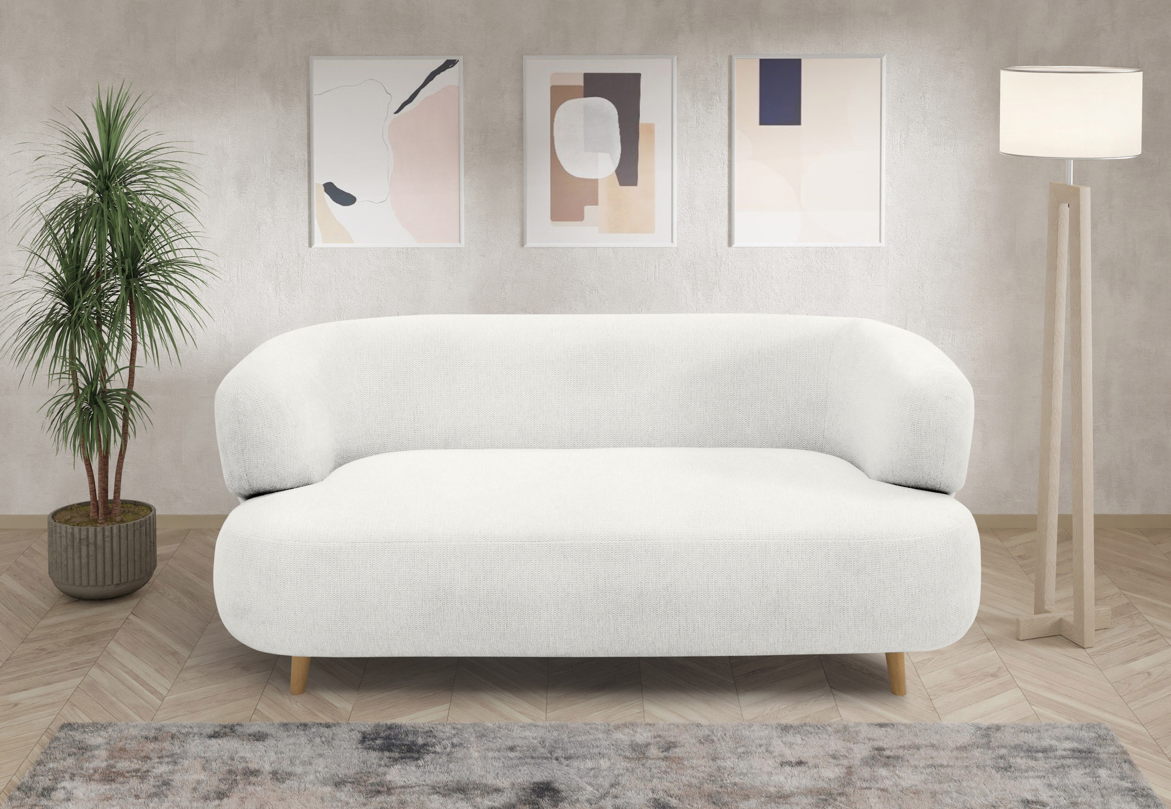 Home affaire 2-Sitzer »Tistam Runde Form,« perfektes Einzelstück, organische Form, Füße aus massivem Holze