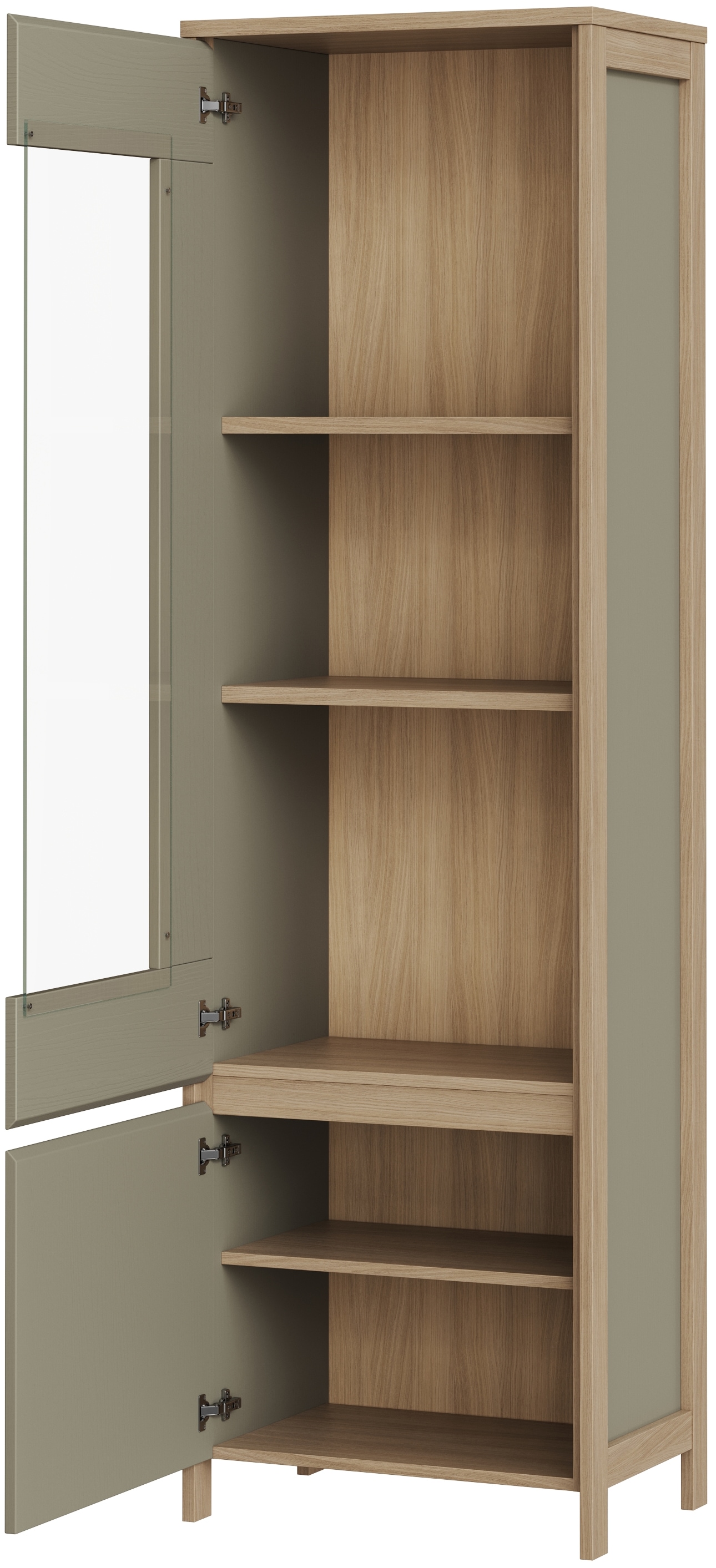 Home affaire Vitrine »Stranda, Hochschrank im Scandi-Style, moderne Glasvitrine« Rahmenoptik, ausreichend Stauraum, vielseitig einsetzbar, 58 cm breit