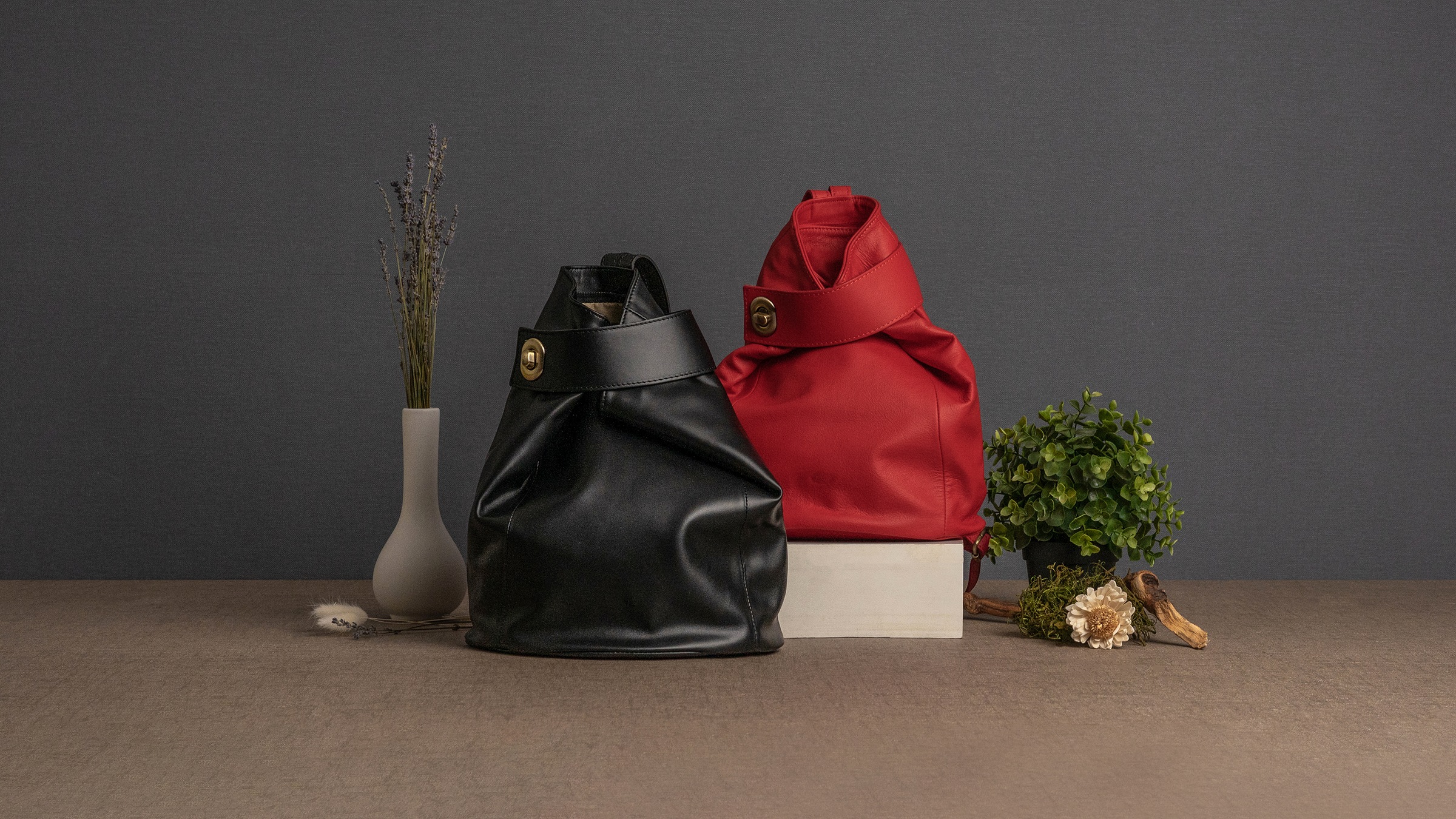Piké Cityrucksack, echt Leder, Made in Italy