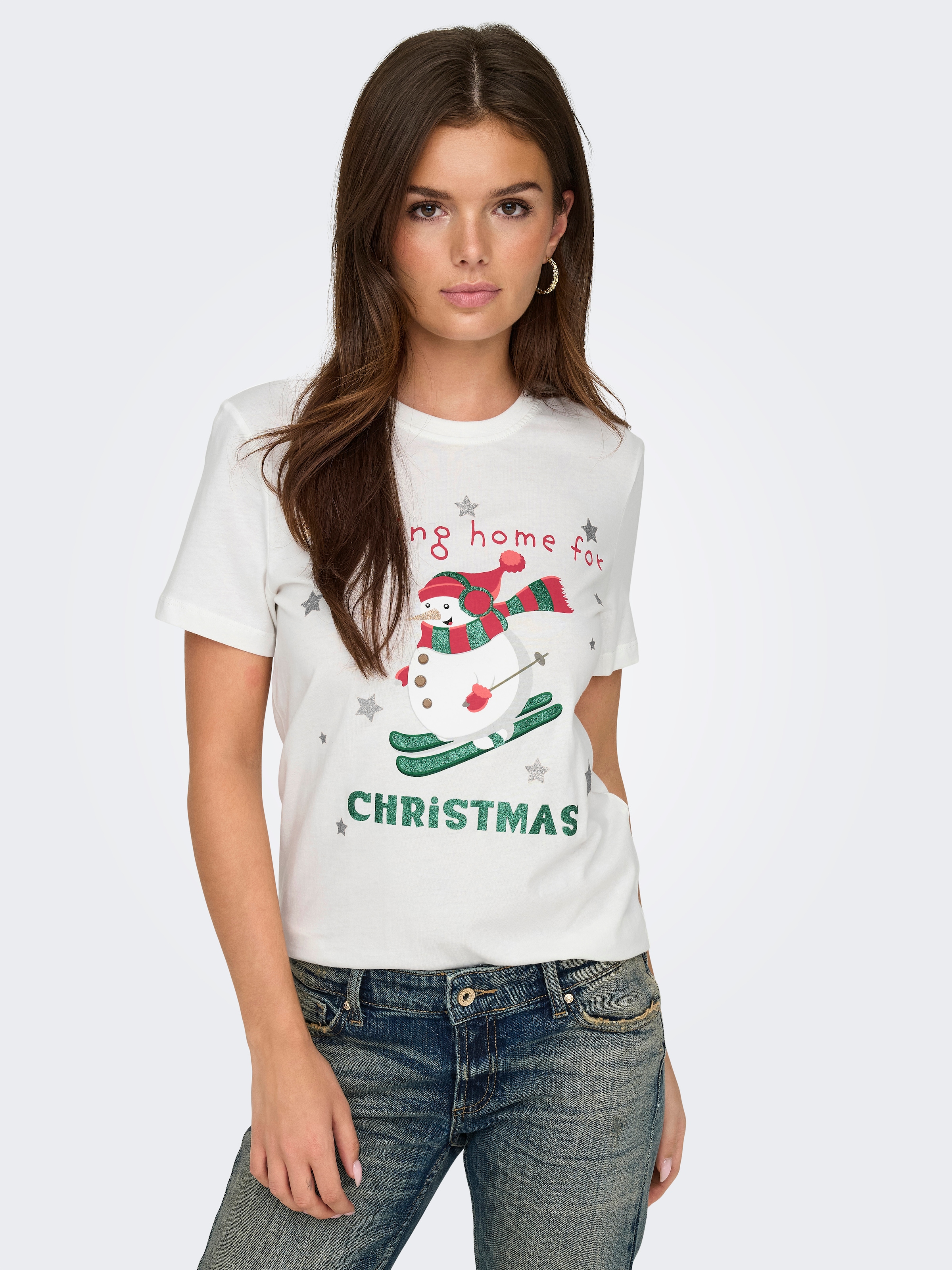 Rundhalsshirt »ONLXMAS YRSA CHRISTMAS REG S/S TOP JRS«, für Weihnachten