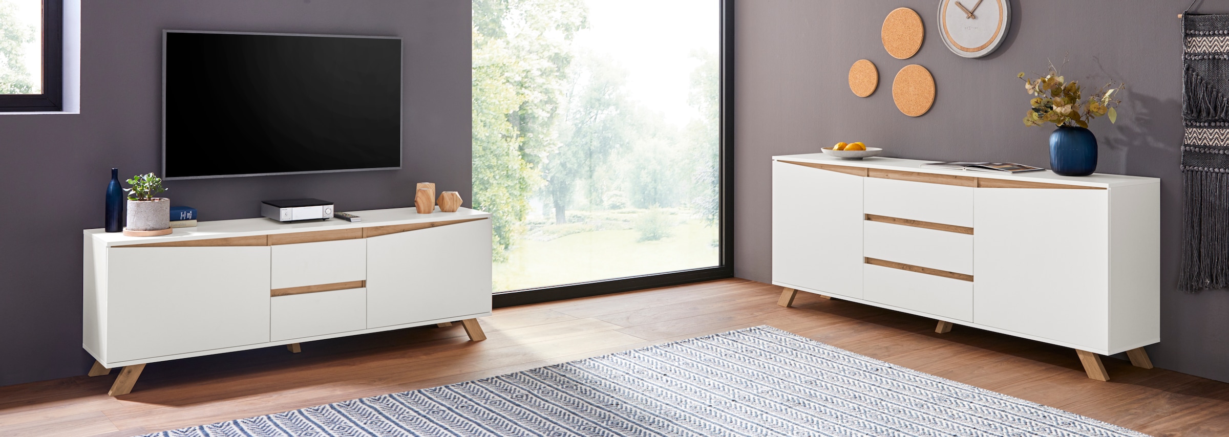 Homexperts Lowboard »VickyTV-Board, TV-Schrank«, Breite 160 cm, in matt weiß