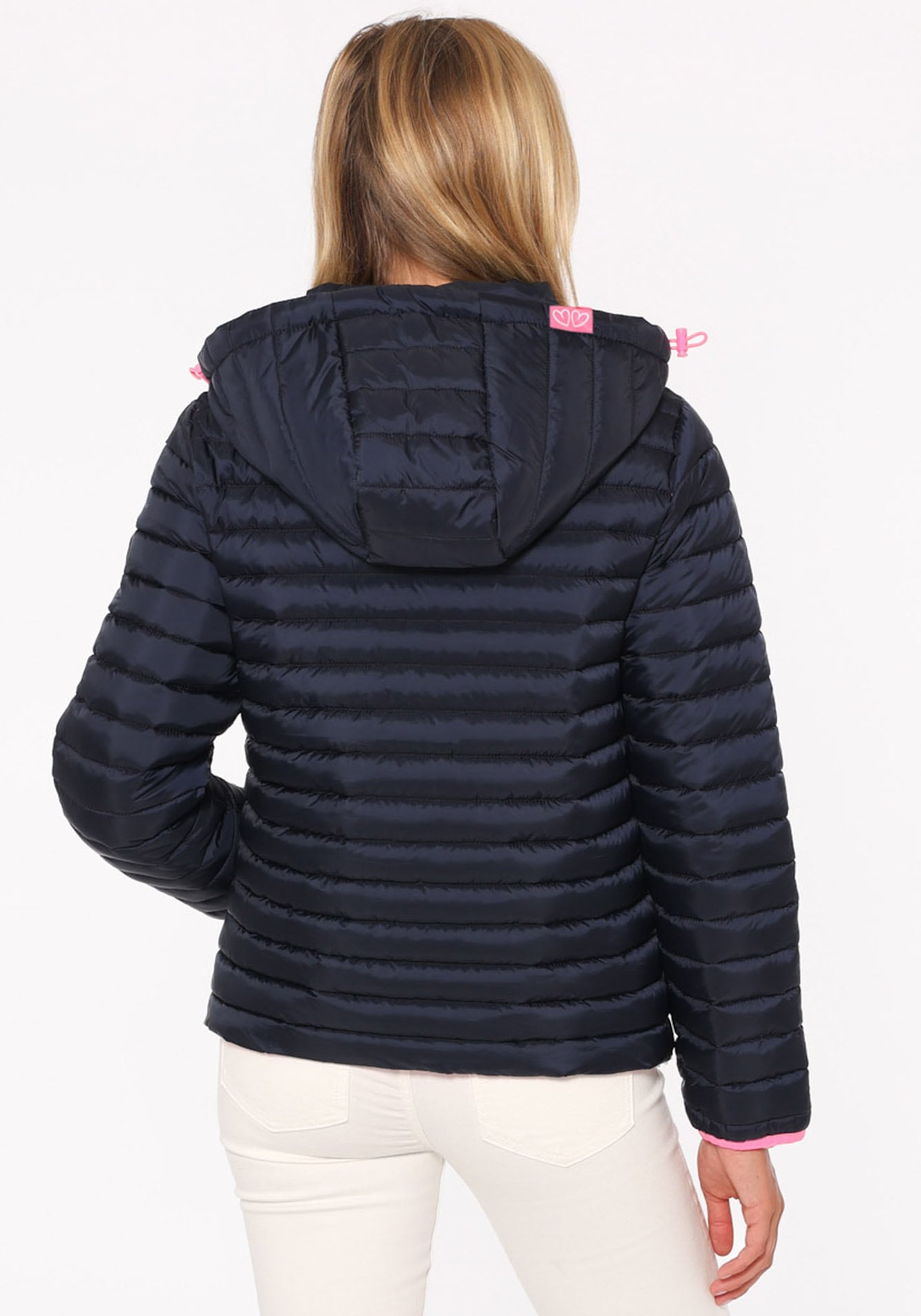 Zwillingsherz Steppjacke »"Maritim Patch"«, mit Kapuze, mit "Maritim Patch" am Arm, Kapuze, farbigem Zipper