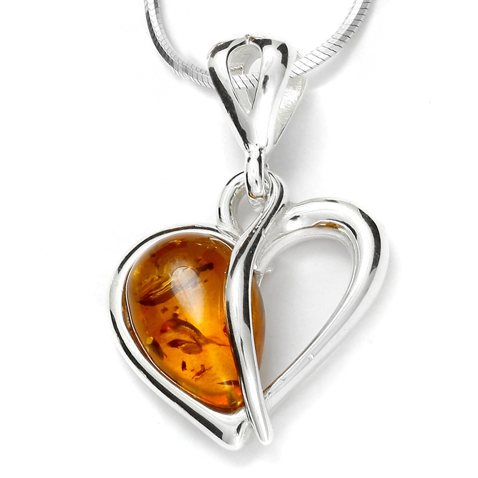 OSTSEE-SCHMUCK Kette und Anhänger Set »- Herz - Silber 925/000 - Bernstein«