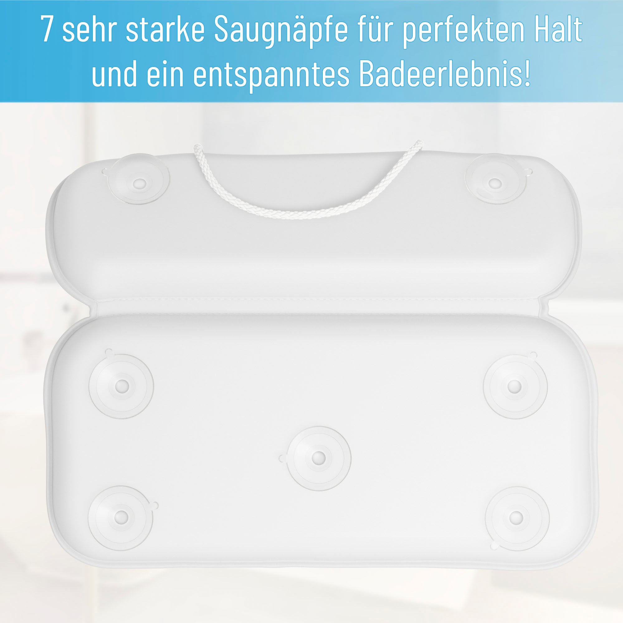 Sanilo Nackenkissen »Badewannenkissen Home« bequem, rutschfest, kräftige Farben, mit 7 starken Saugnäpfen
