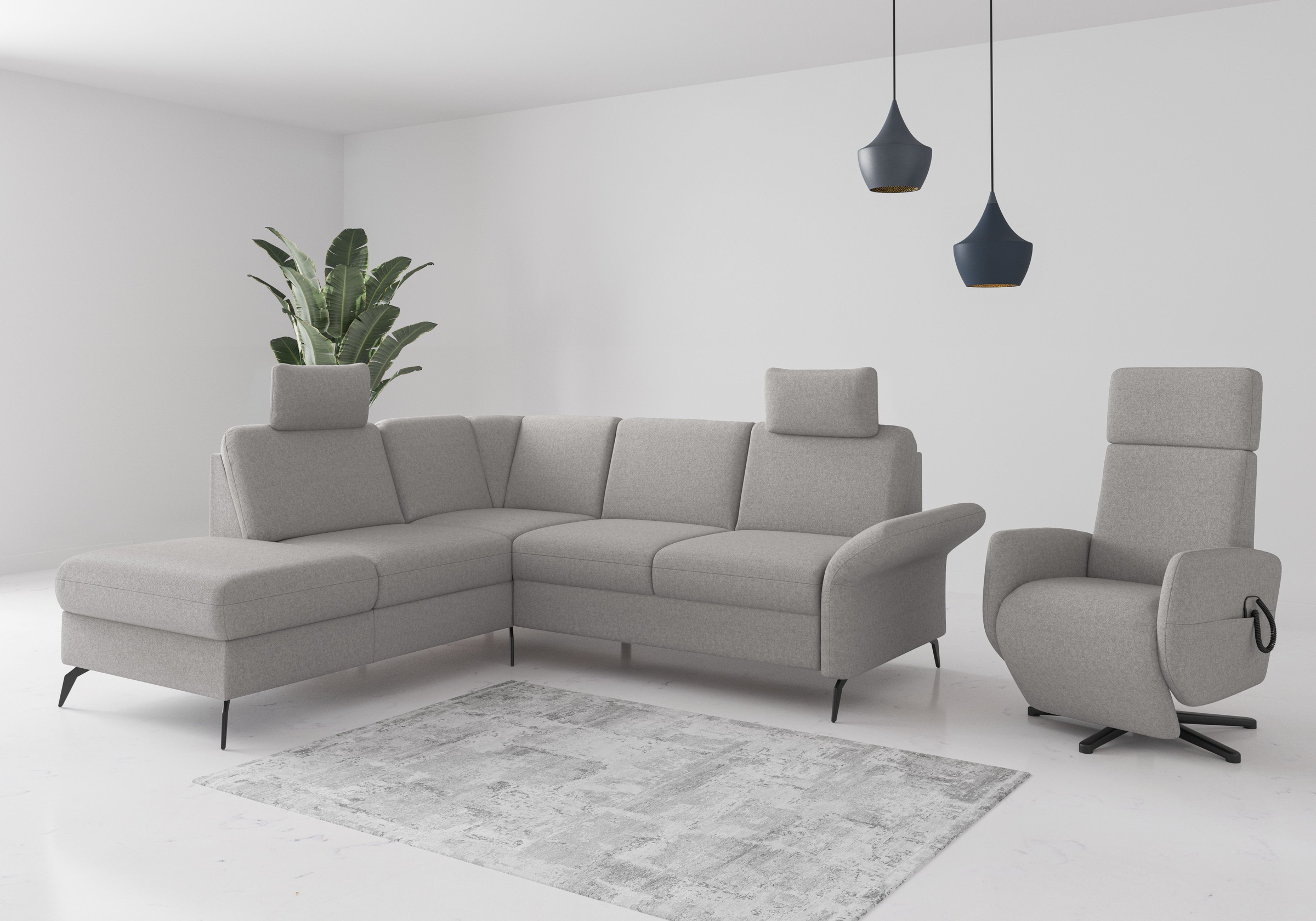 Home affaire Ecksofa »Rochelle«, wahlweise mit Bettfunktion, Bettkasten und Armteilverstellung