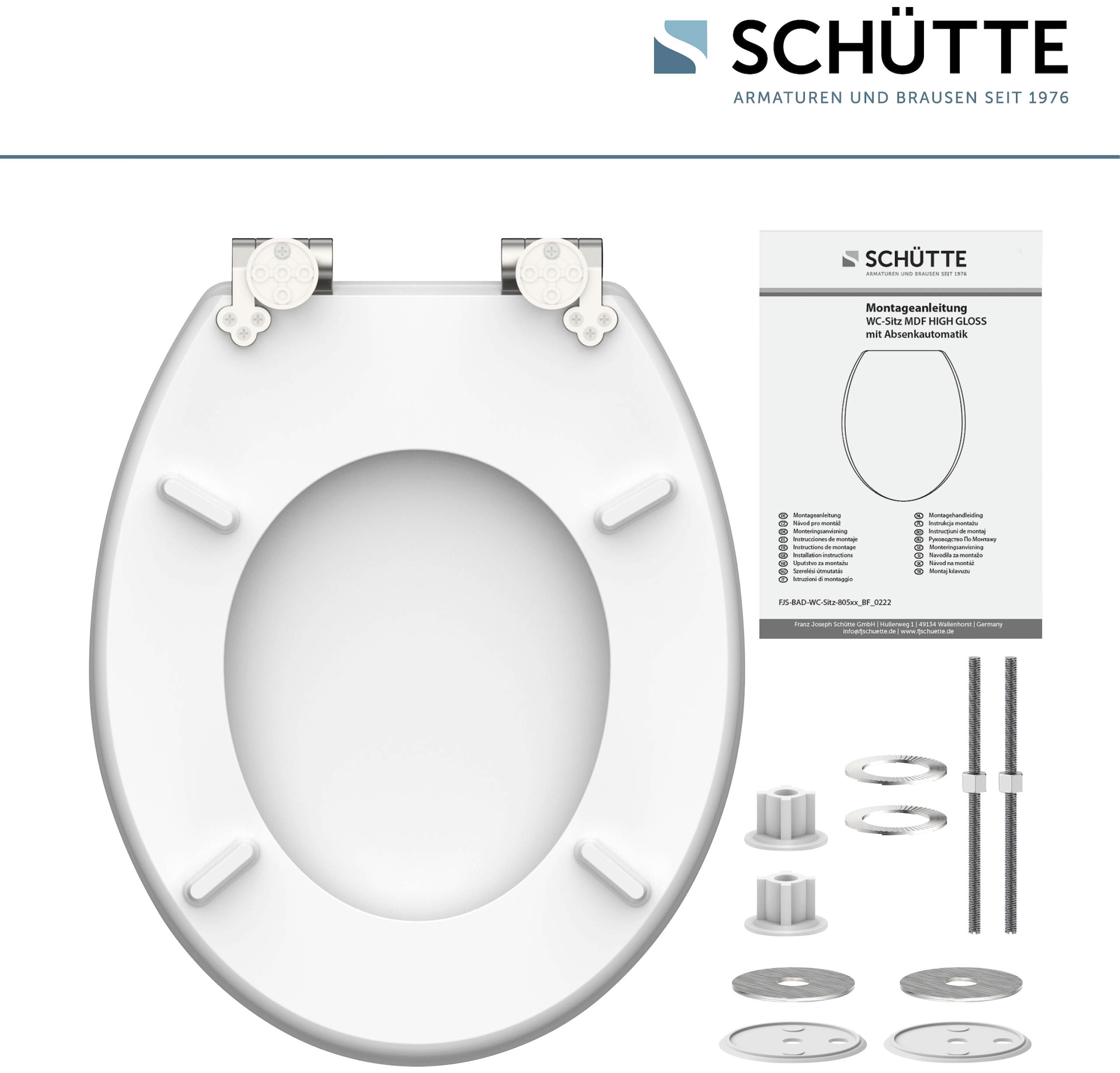 Schütte WC-Sitz »Diamond«, High Gloss mit MDF Holzkern, mit Absenkautomatik